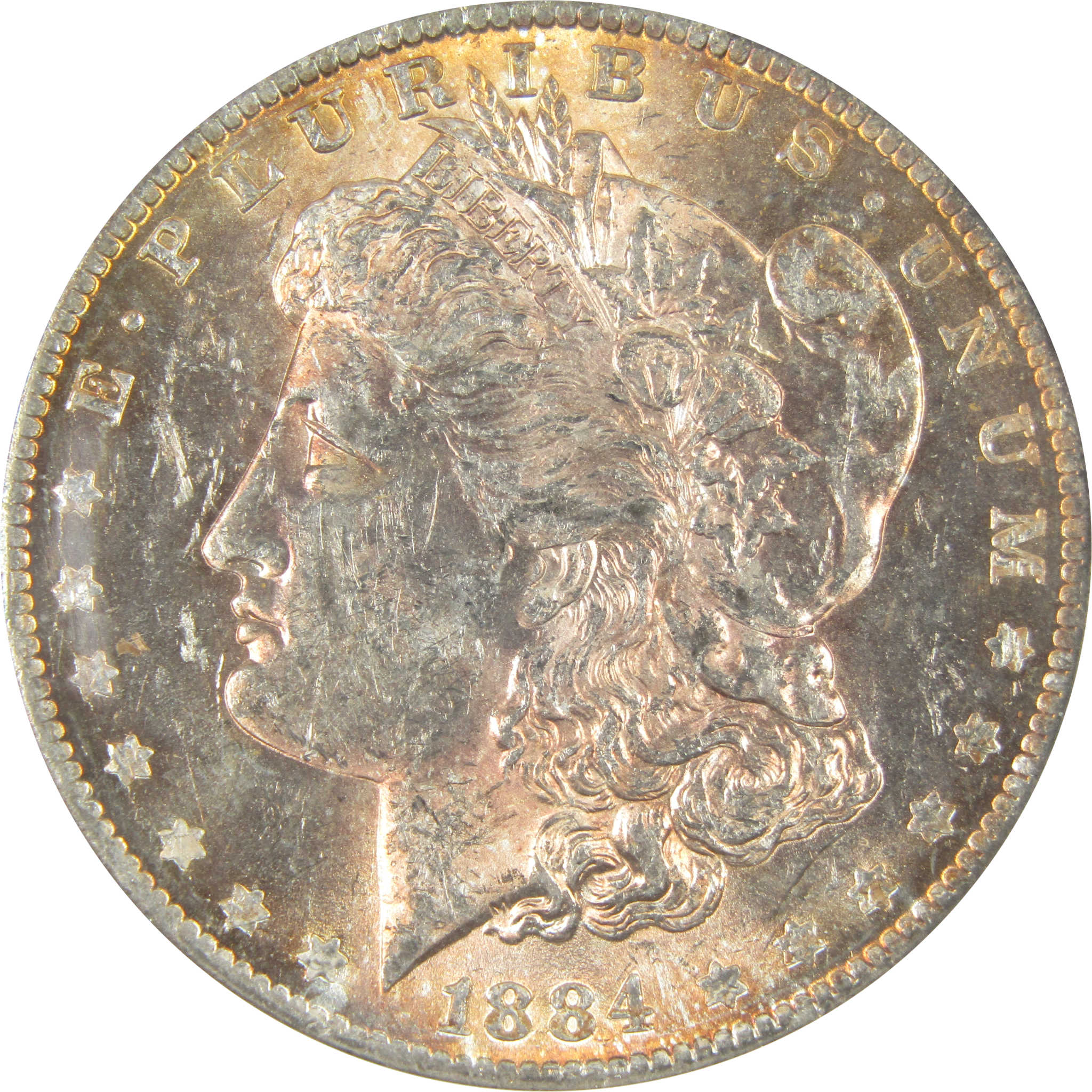 1884 O Morgan Dollar MS 61 ANACS Silver $1 Coin Toned SKU:I15046