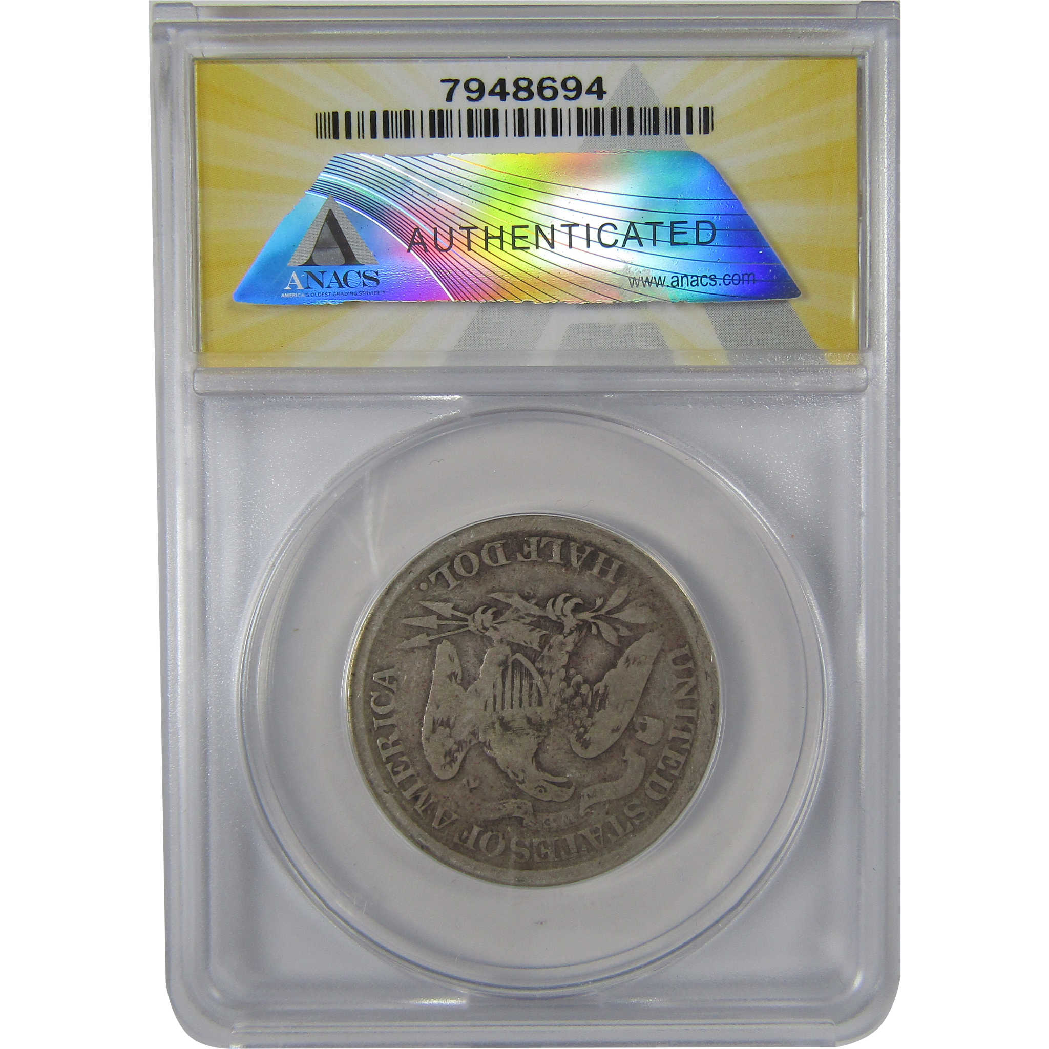 1866 S Motto Seated Liberty Half Dollar VG 10 ANACS Silver SKU:I23651