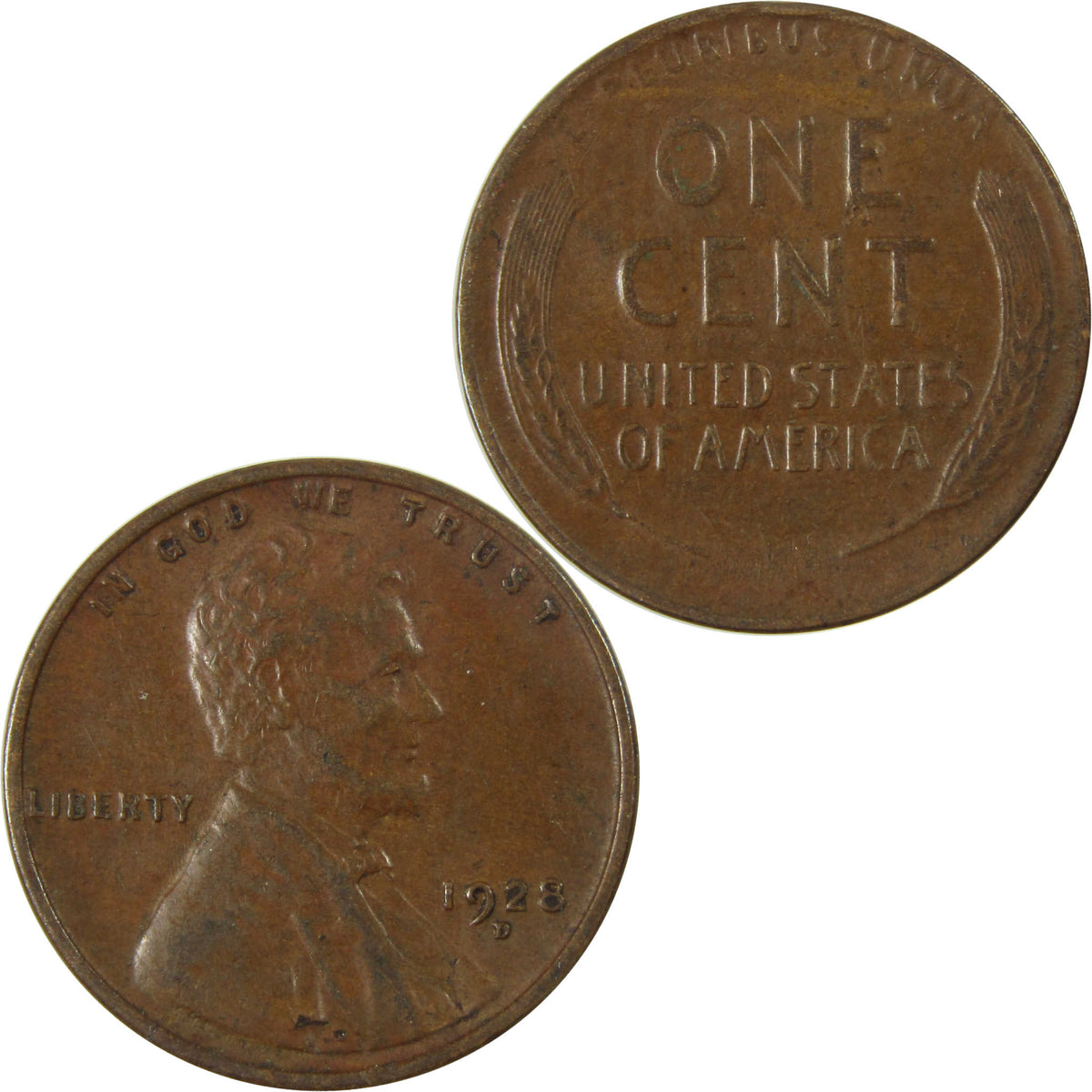 1928 D Lincoln Wheat Cent XF EF Extremely Fine 1c Coin SKU:I27316
