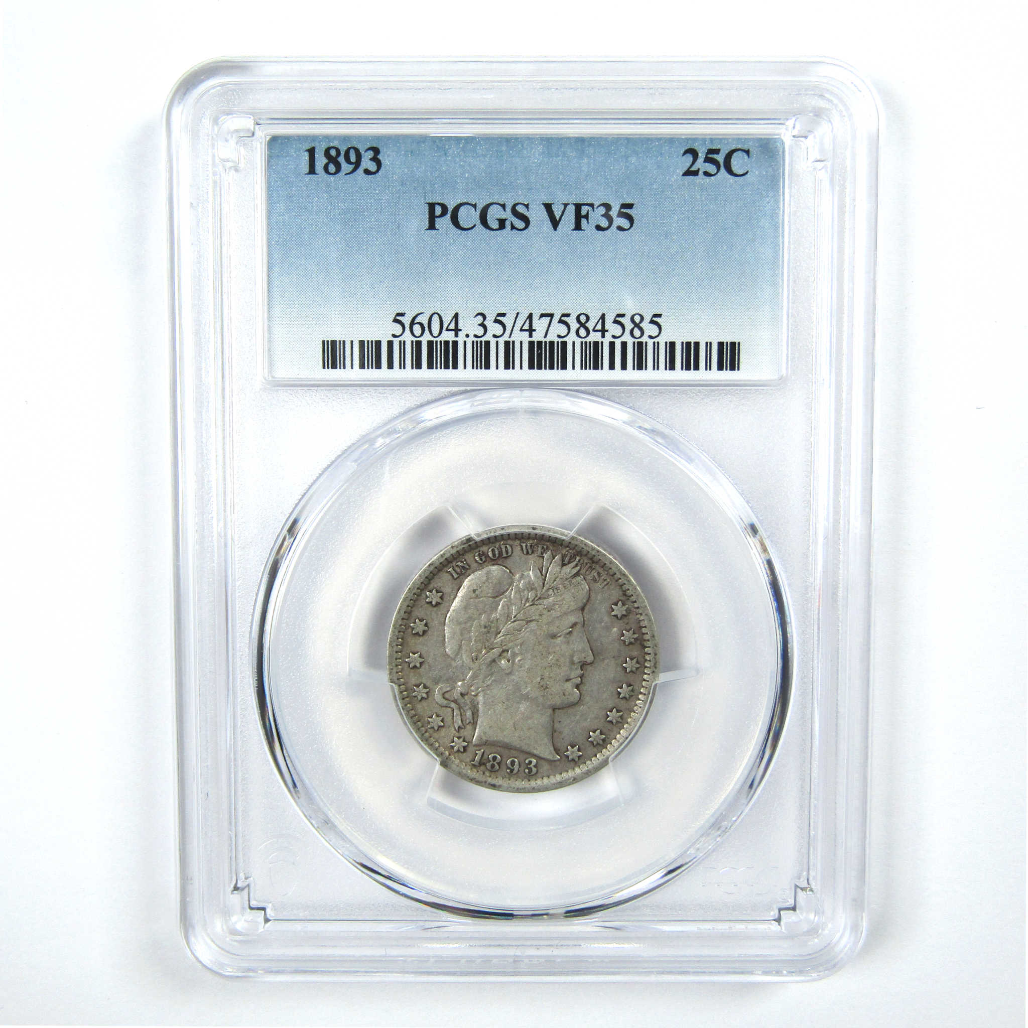 1893 Barber Quarter VF 35 PCGS Silver 25c Coin SKU:I13797
