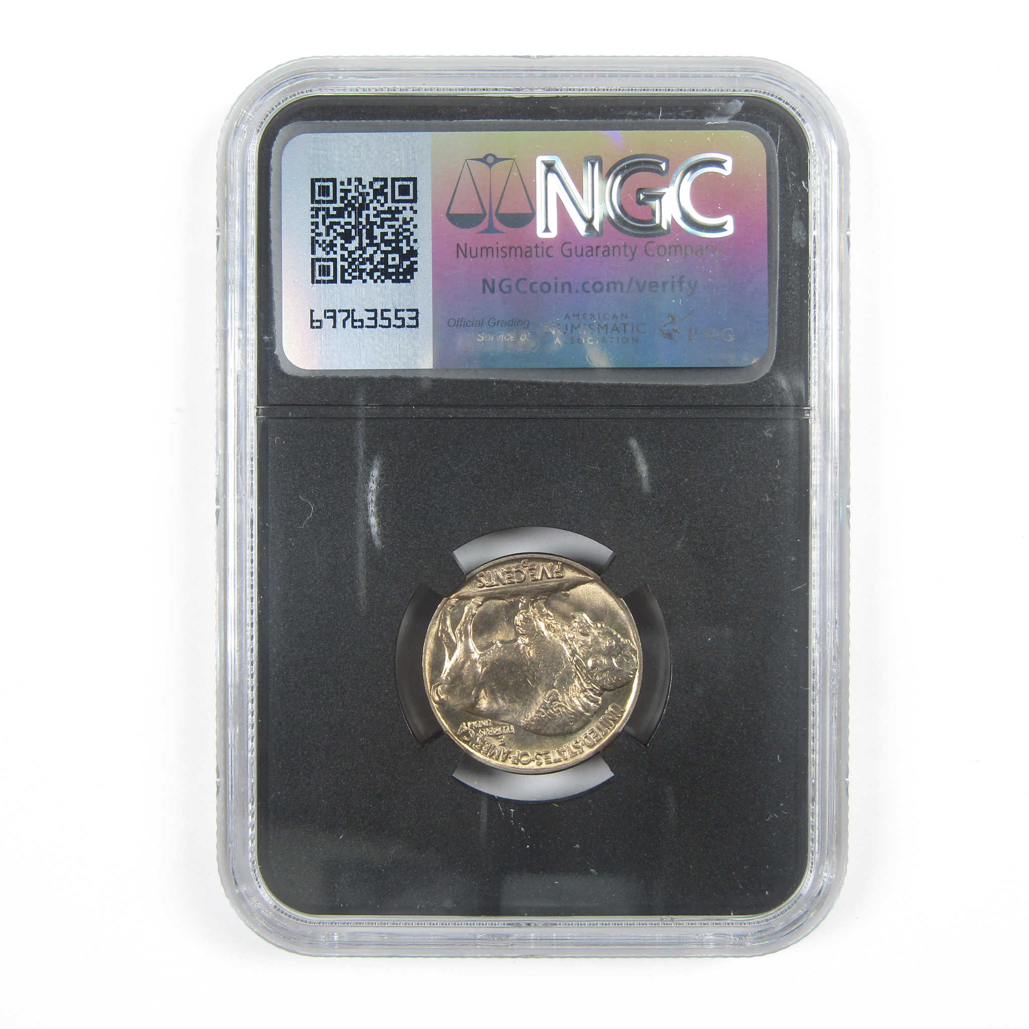 1938 D Buffalo Nickel MS 66 NGC 5c Original Bag Fragment SKU:I14586