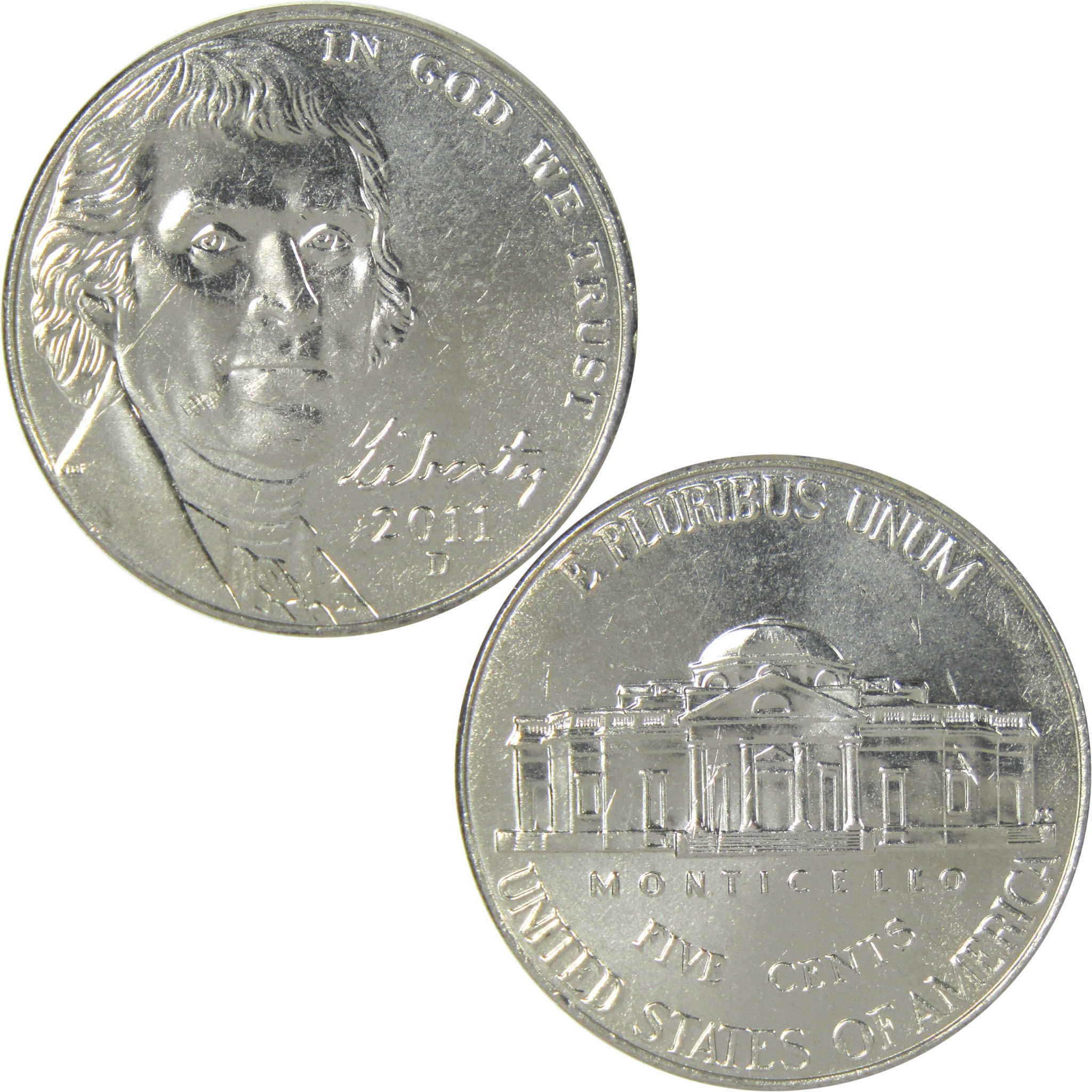 2011 D Jefferson Nickel Uncirculated 5c Coin