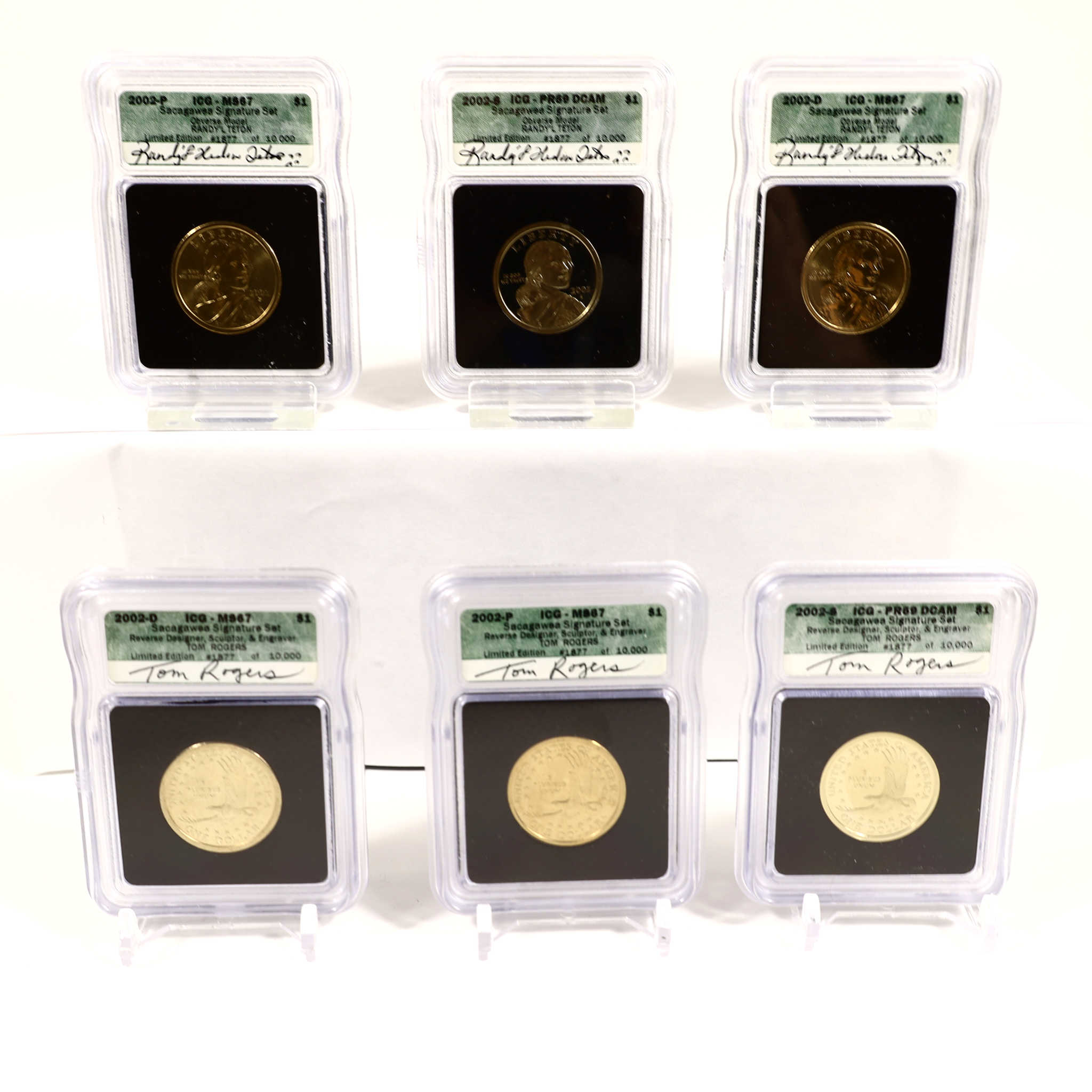 2002 Sacagawea Signature 6 Piece Dollar Set ICG SKU:CPC6596