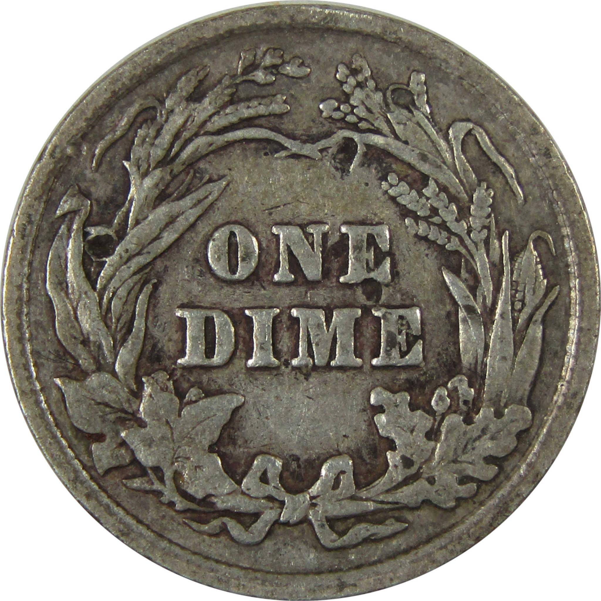 1901 Barber Silver Dime F Fine Details 10c Coin Collectible SKU:CP1034