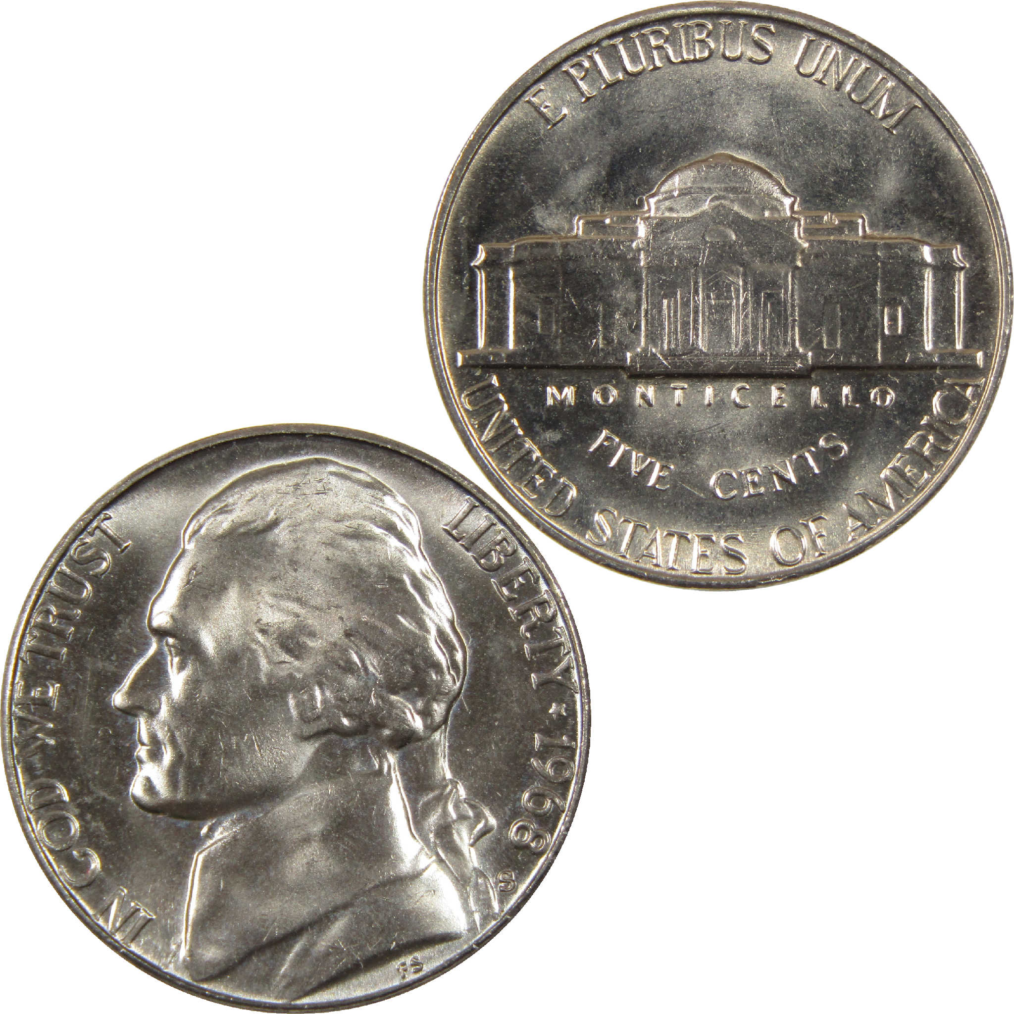 1968 S Jefferson Nickel BU Uncirculated 5c Coin