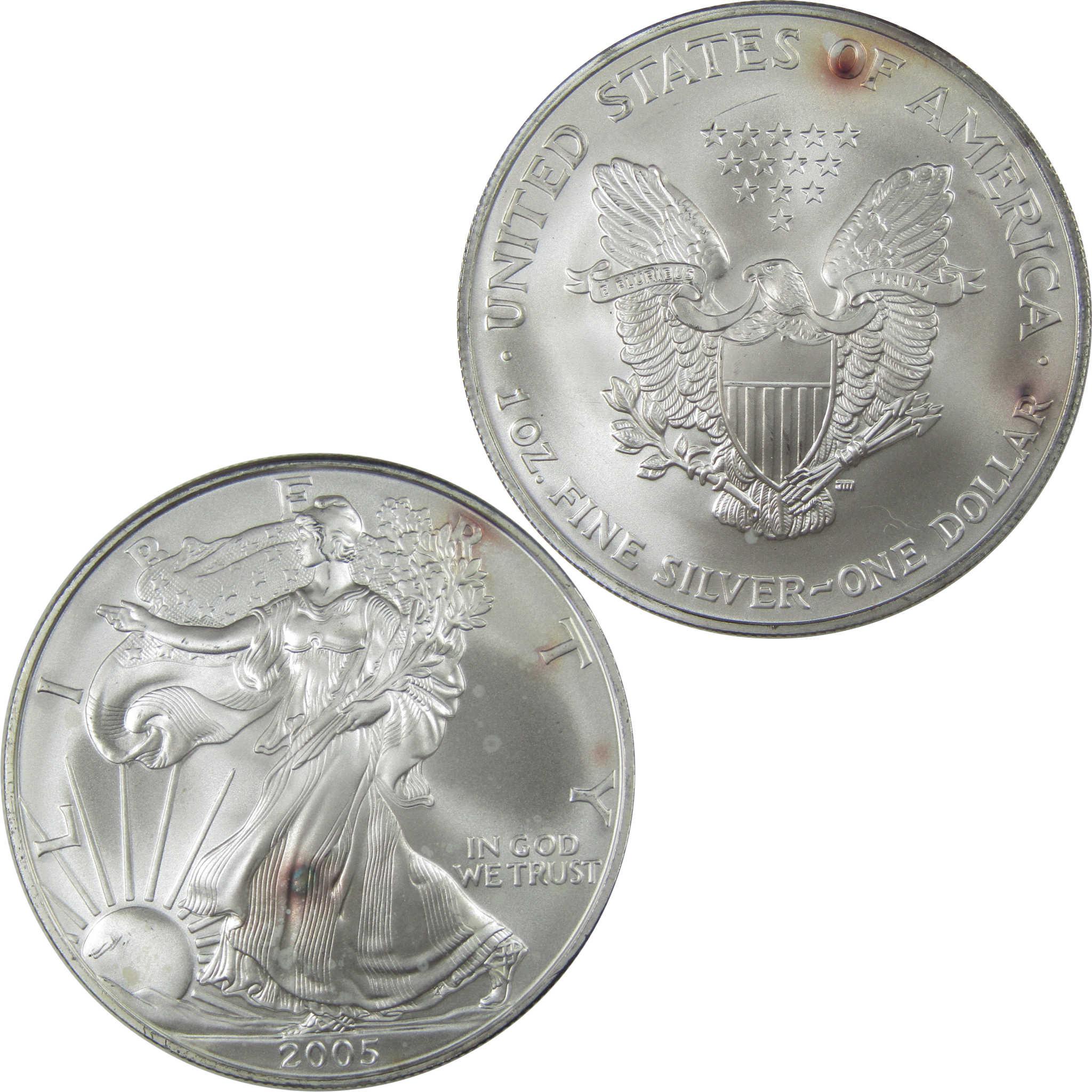 2005 American Silver Eagle Uncirculated Bullion Toned SKU:I24262