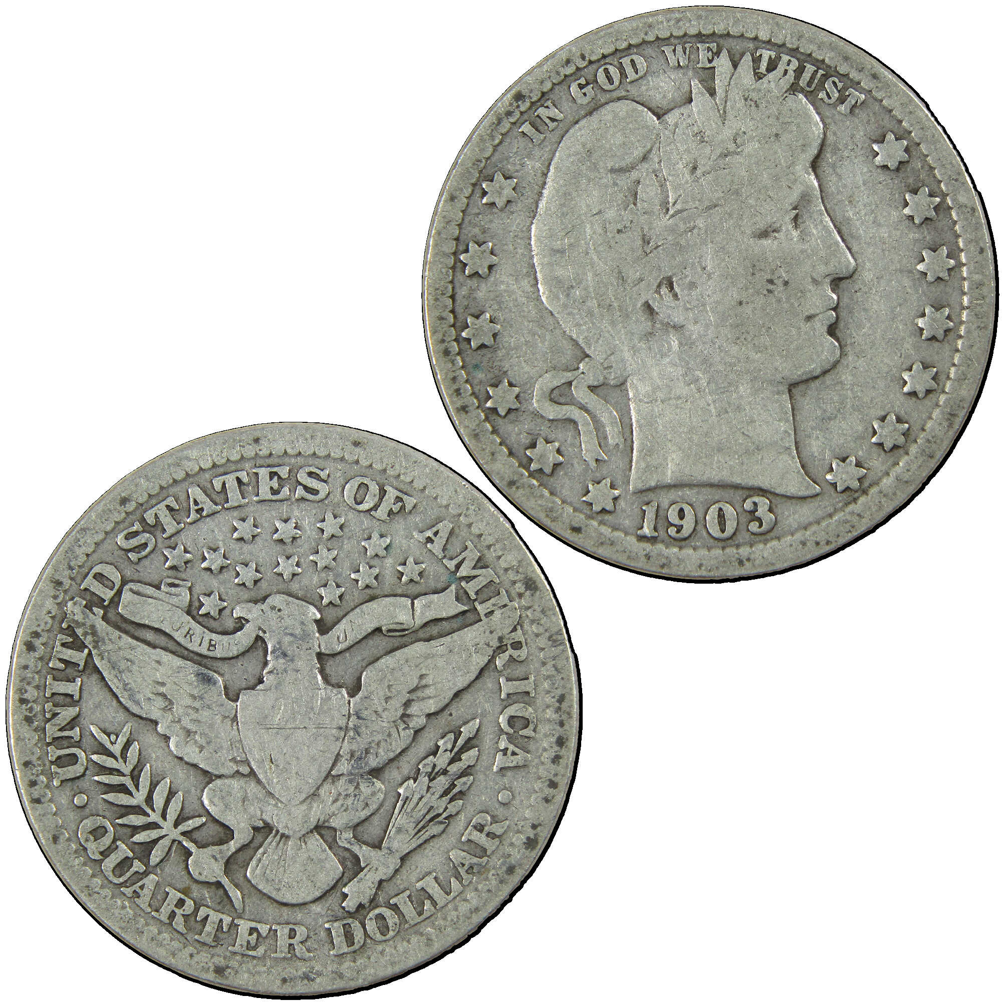 1903 Barber Quarter G Good Silver 25c Coin SKU:I12725