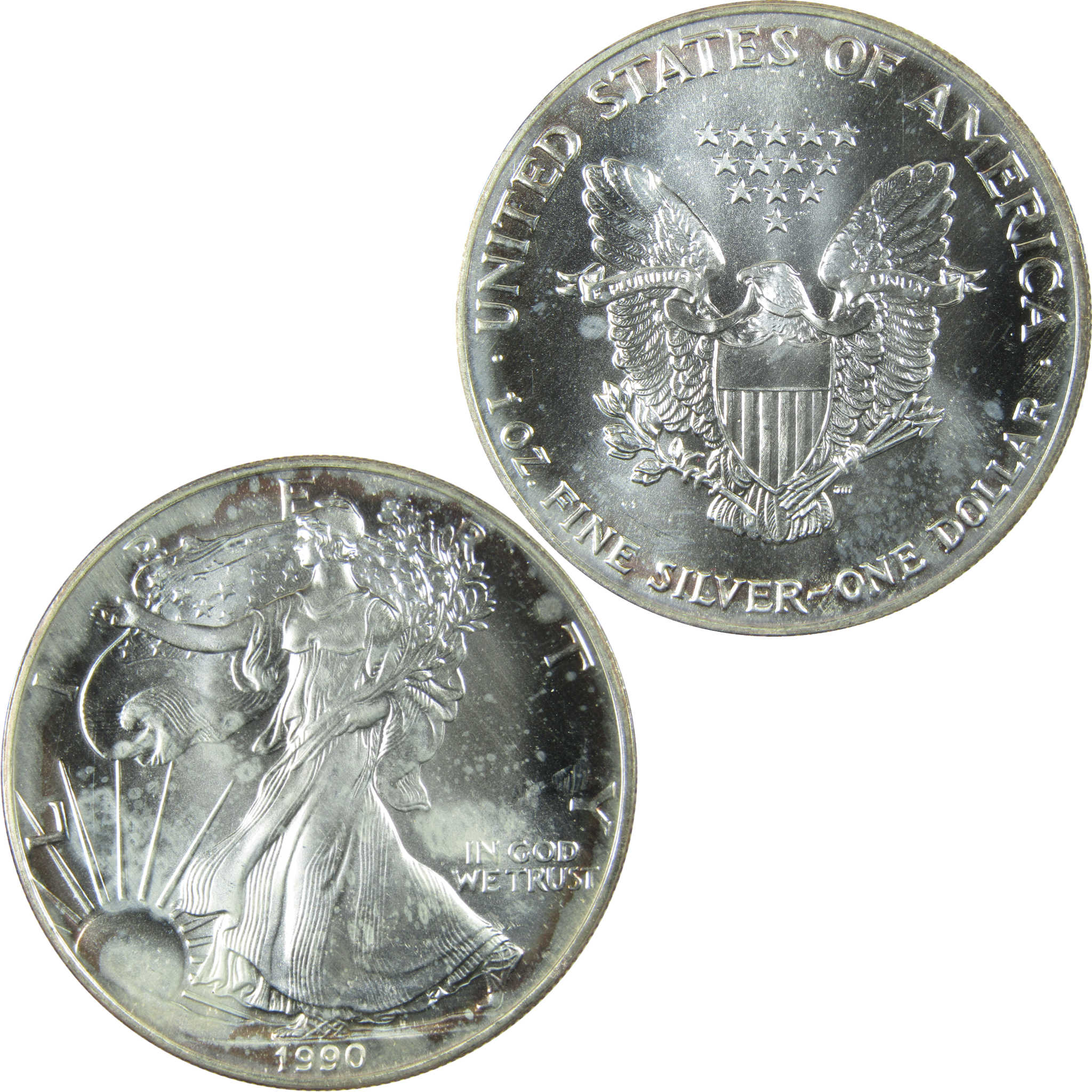 1990 American Silver Eagle Uncirculated Mint State $1 Coin SKU:CP1505