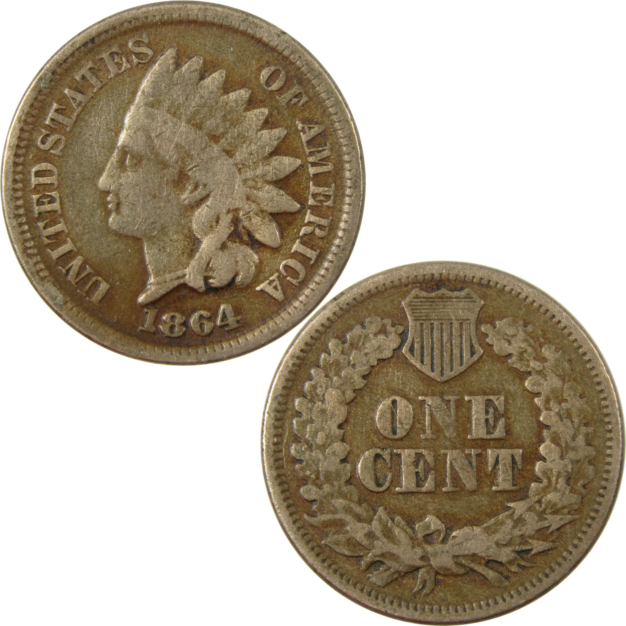 1864 Indian Head Copper-Nickel Cent G Good Details Penny SKU:CP1217
