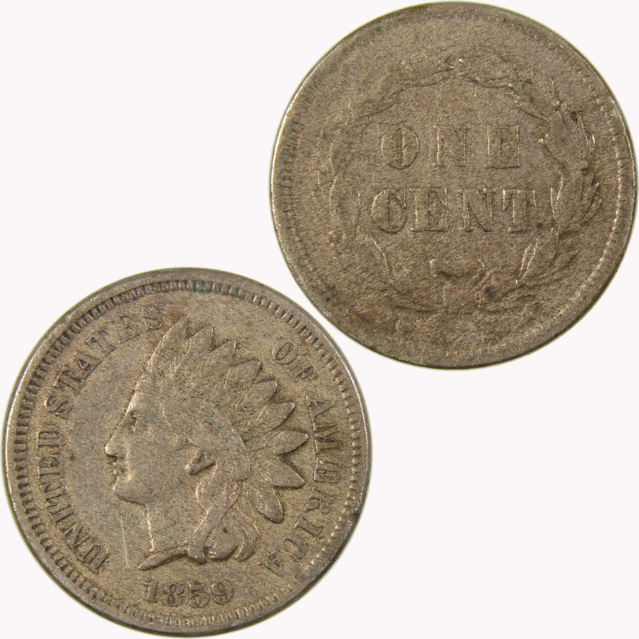 1859 Indian Head Cent VF Very Fine Penny 1c Coin SKU:CP1076
