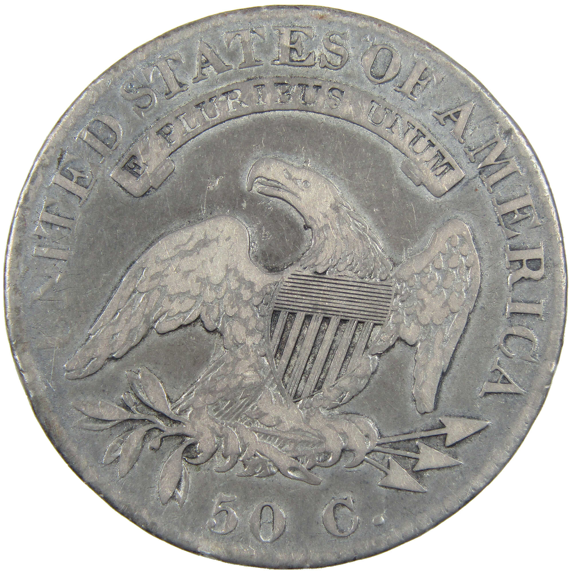 1822 Capped Bust Half Dollar F Fine Details Silver 50c Coin SKU:I12920