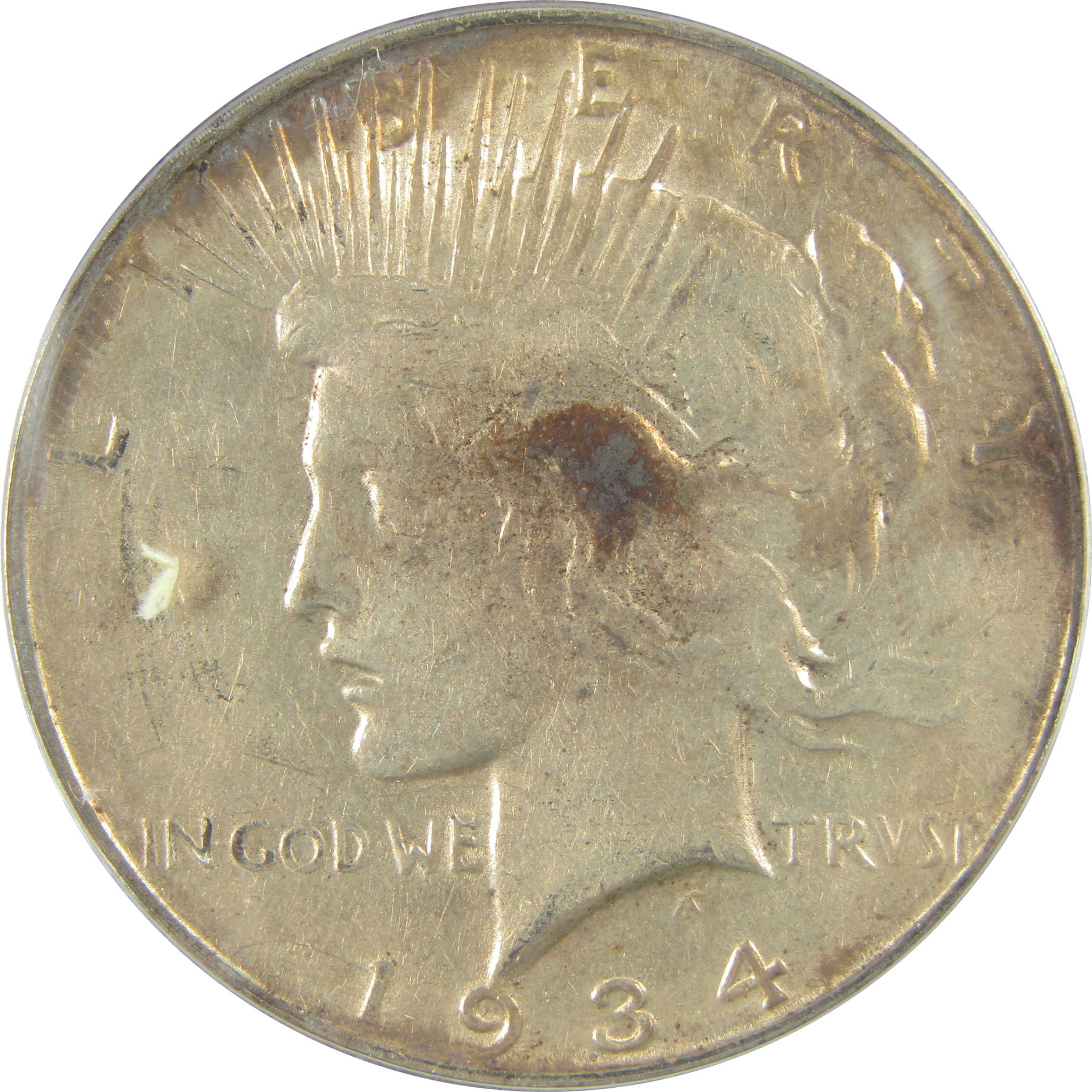 1934 D Peace Dollar EF 40 Details ANACS Silver $1 Coin SKU:I21559
