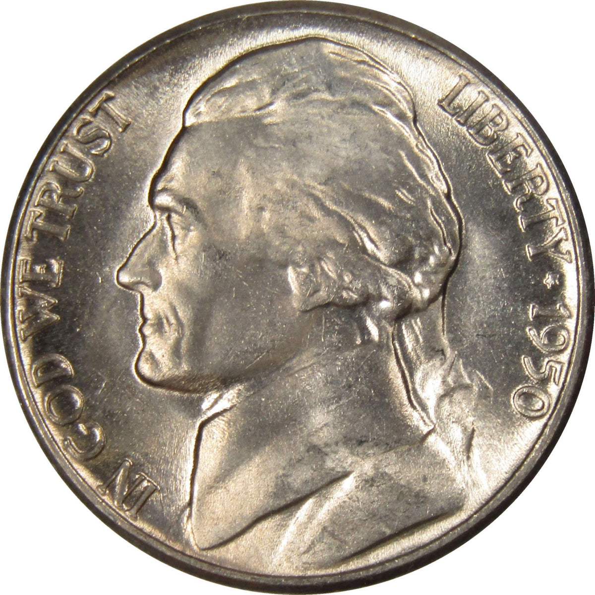 1950 D Jefferson Nickel Uncirculated Mint State 5c Coin Collectible