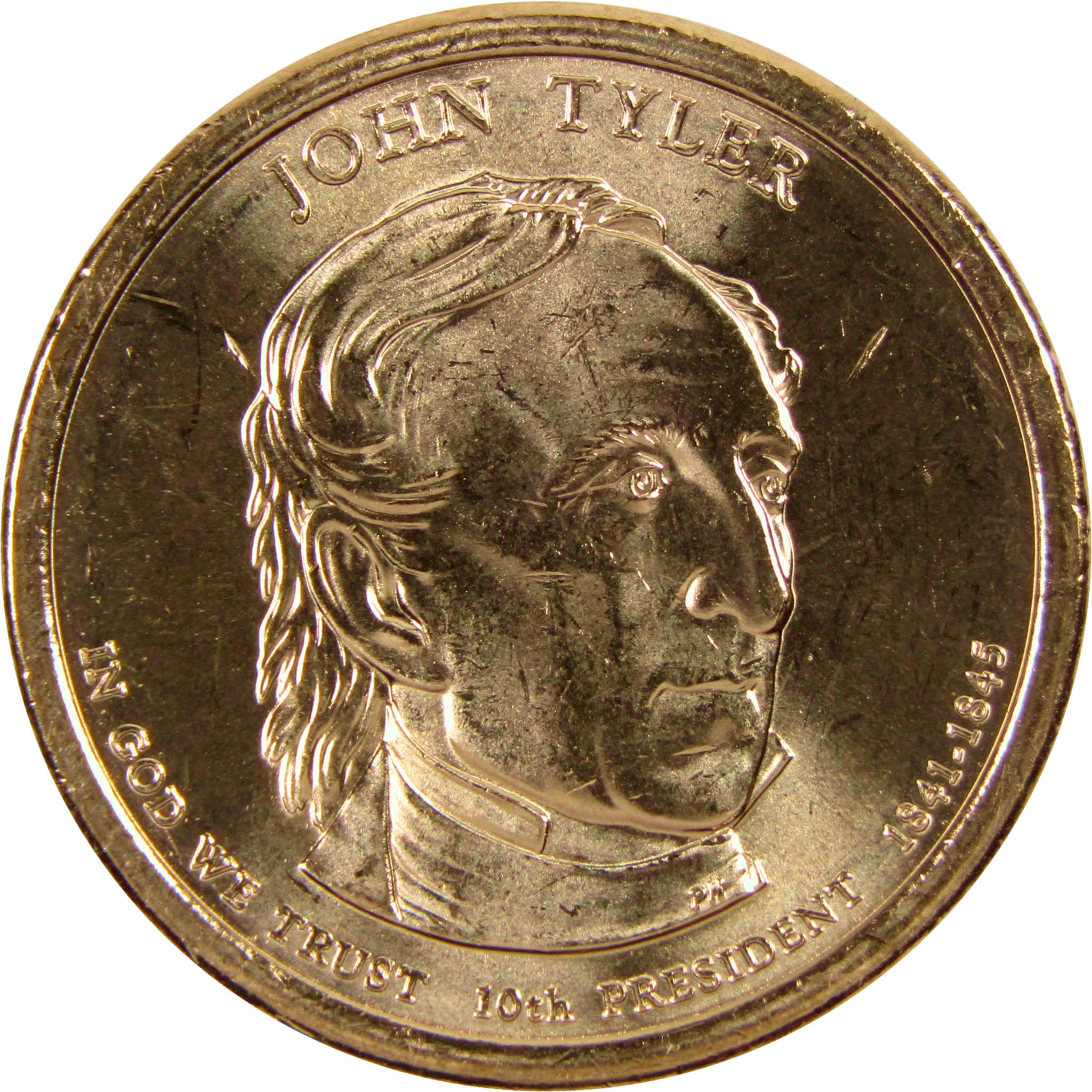 2009 D John Tyler Presidential Dollar BU Uncirculated $1 Coin