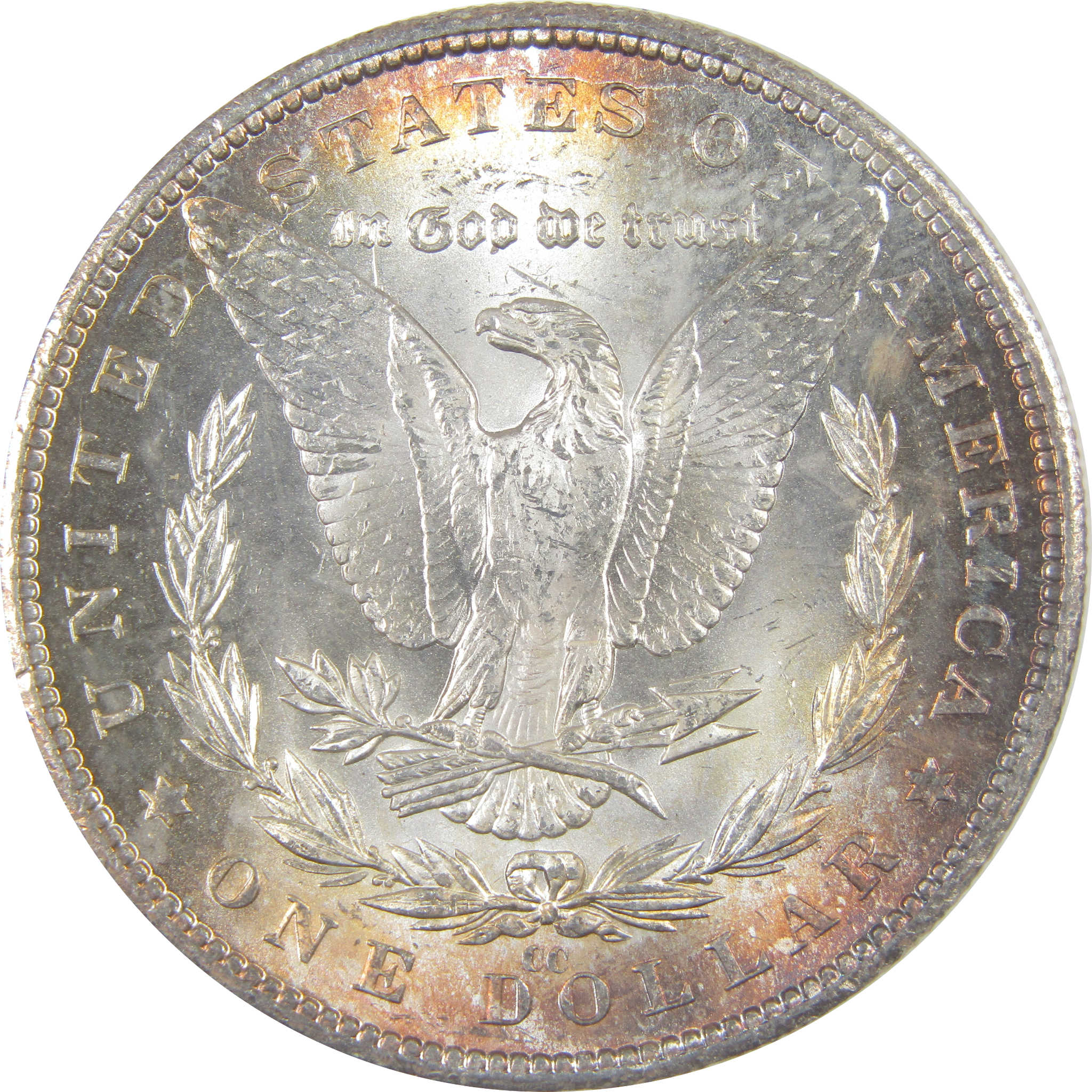 1882 CC Morgan Dollar Uncirculated Silver $1 Coin Toned SKU:I16956