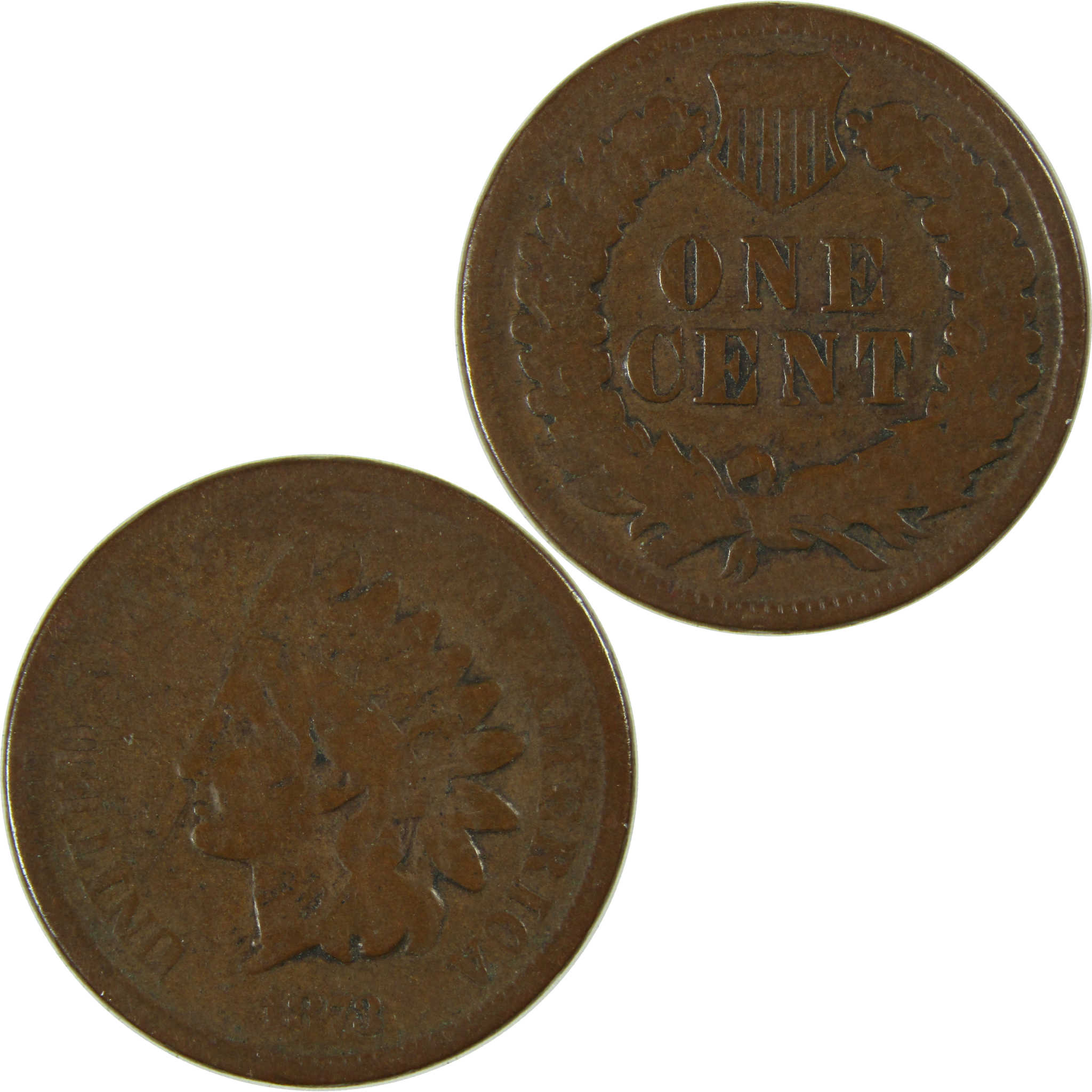 1873 Closed 3 Indian Head Cent VG Very Good Penny 1c Coin SKU:I27455