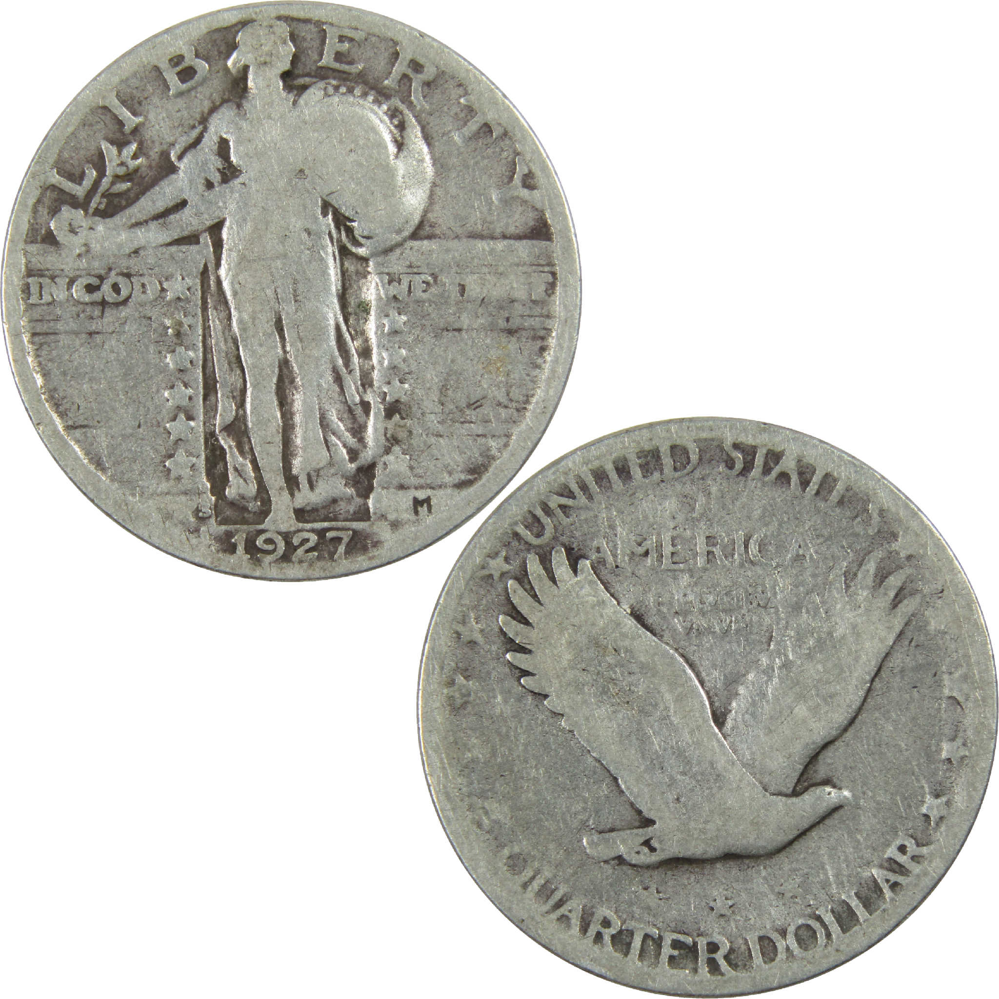 1927 S Standing Liberty Quarter AG About Good Silver 25c SKU:I12292