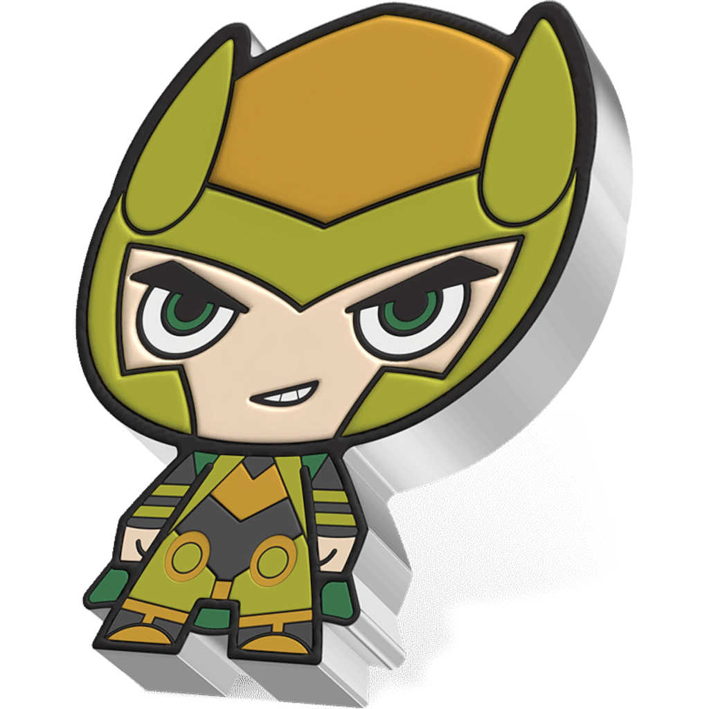 Marvel Loki Chibi 1 oz .999 Silver $2 Proof Coin 2023 COA SKU:OPC152