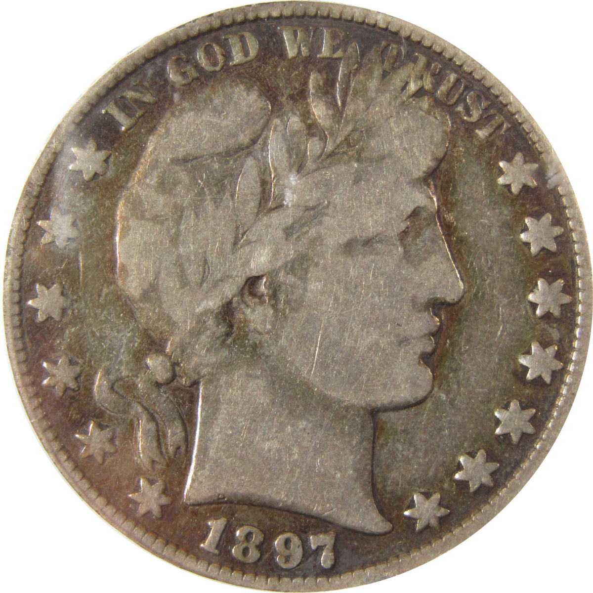 1897 Barber Silver Half Dollar VG 10 Details ICG 50c Coin SKU:I29190