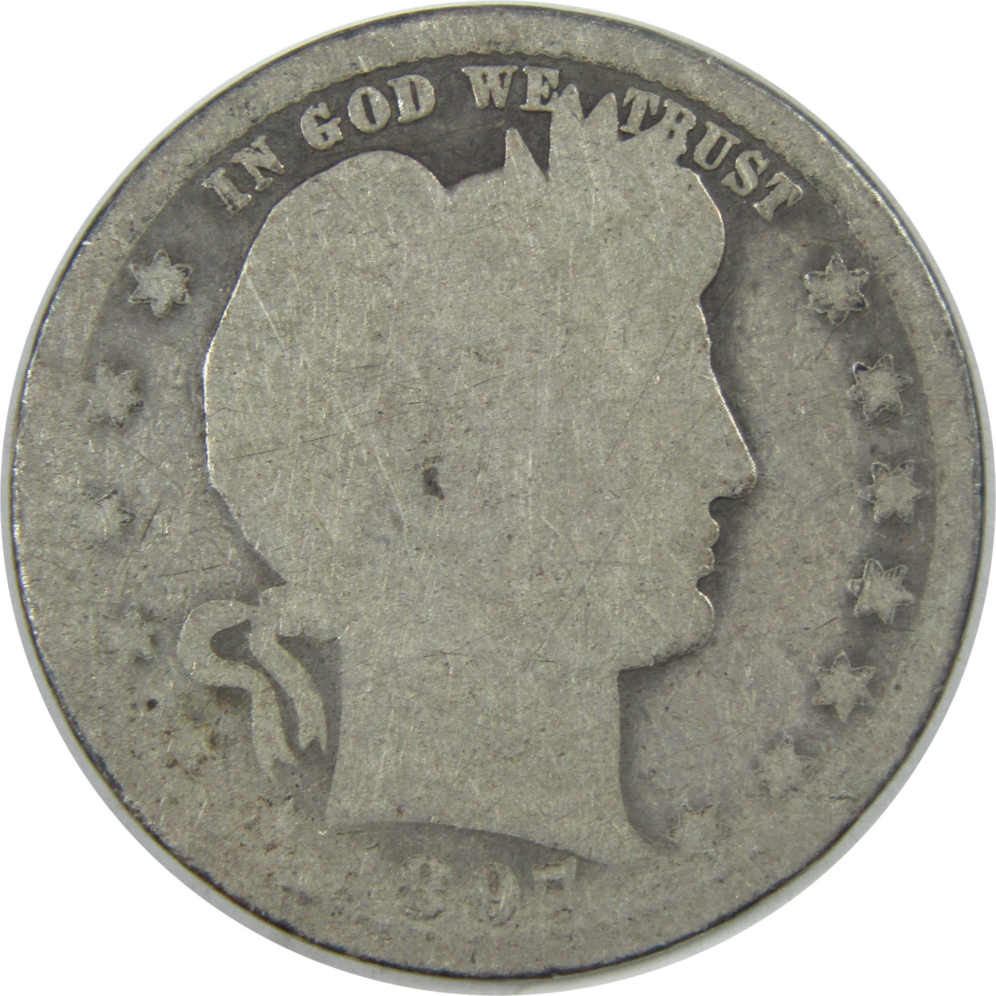 1897 O Barber Quarter AG About Good Silver 25c Coin SKU:I15431