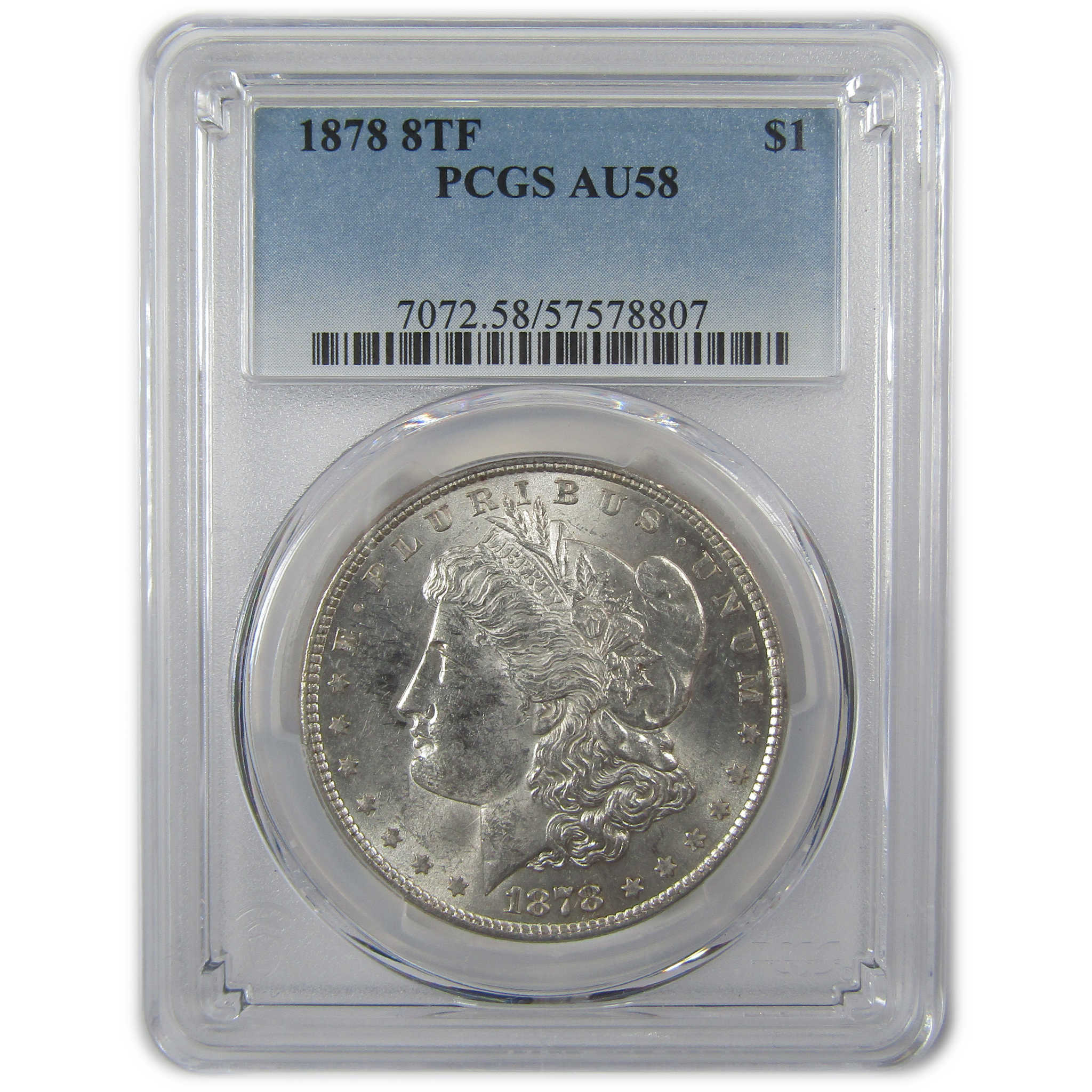 1878 8TF Morgan Dollar AU 58 PCGS Silver $1 Coin SKU:I24645 - Morgan coin - Morgan silver dollar - Morgan silver dollar for sale - Profile Coins &amp; Collectibles