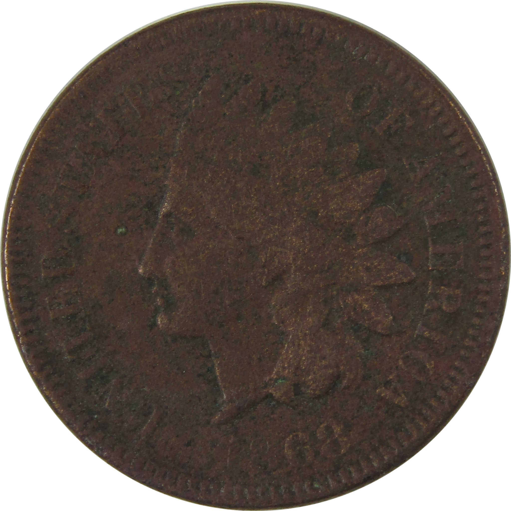 1868 Indian Head Cent AG About Good Details Penny 1c Coin SKU:I22738