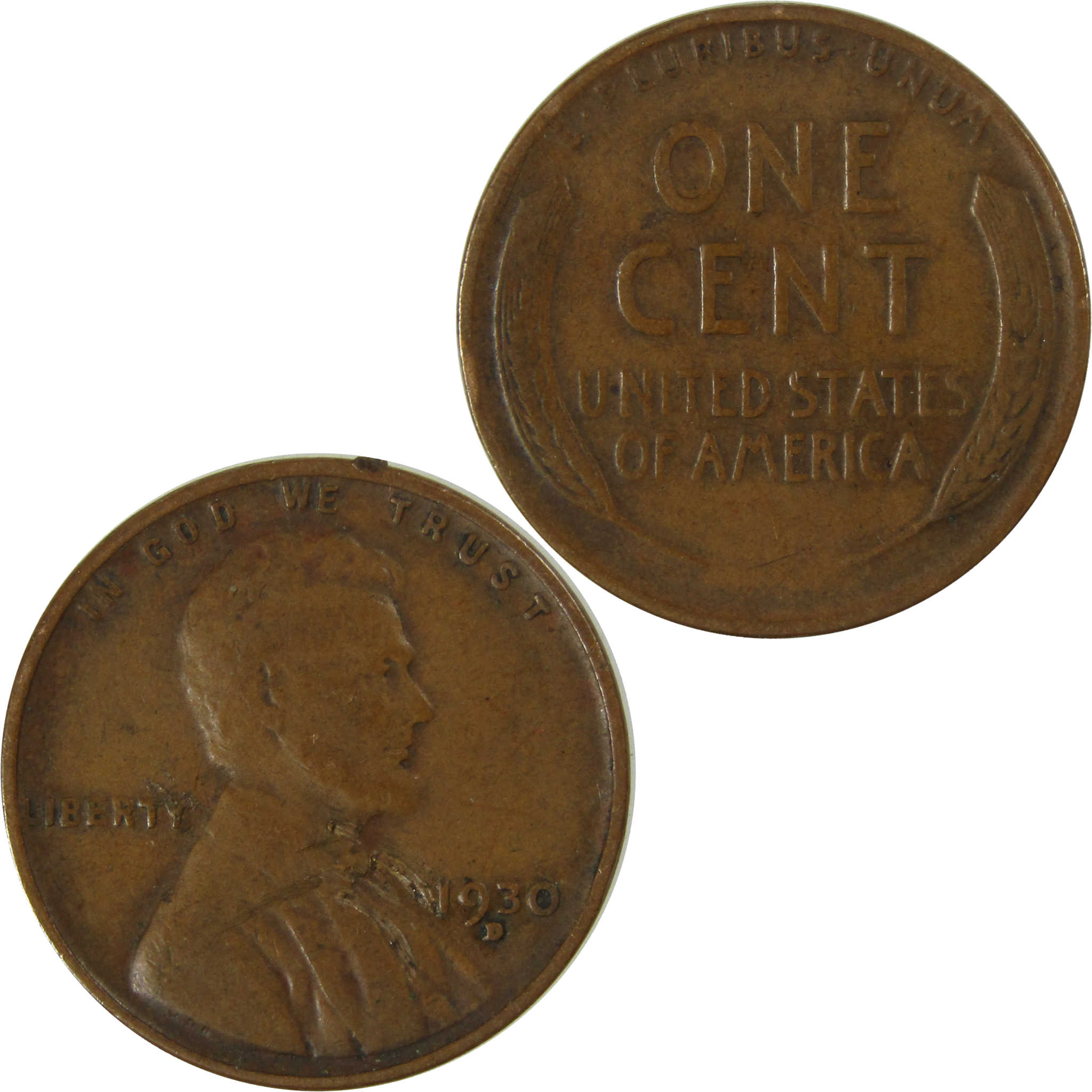 1930 D Lincoln Wheat Cent F Fine Details Penny 1c Coin SKU:I26758
