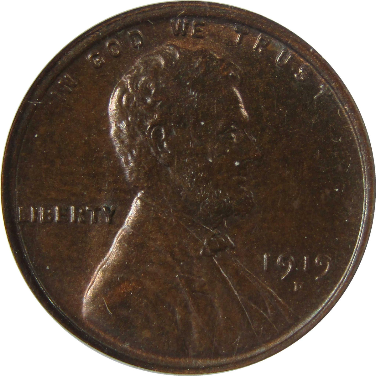 1919 D Lincoln Wheat Cent MS 62 BN ANACS Penny Uncirculated SKU:I27942