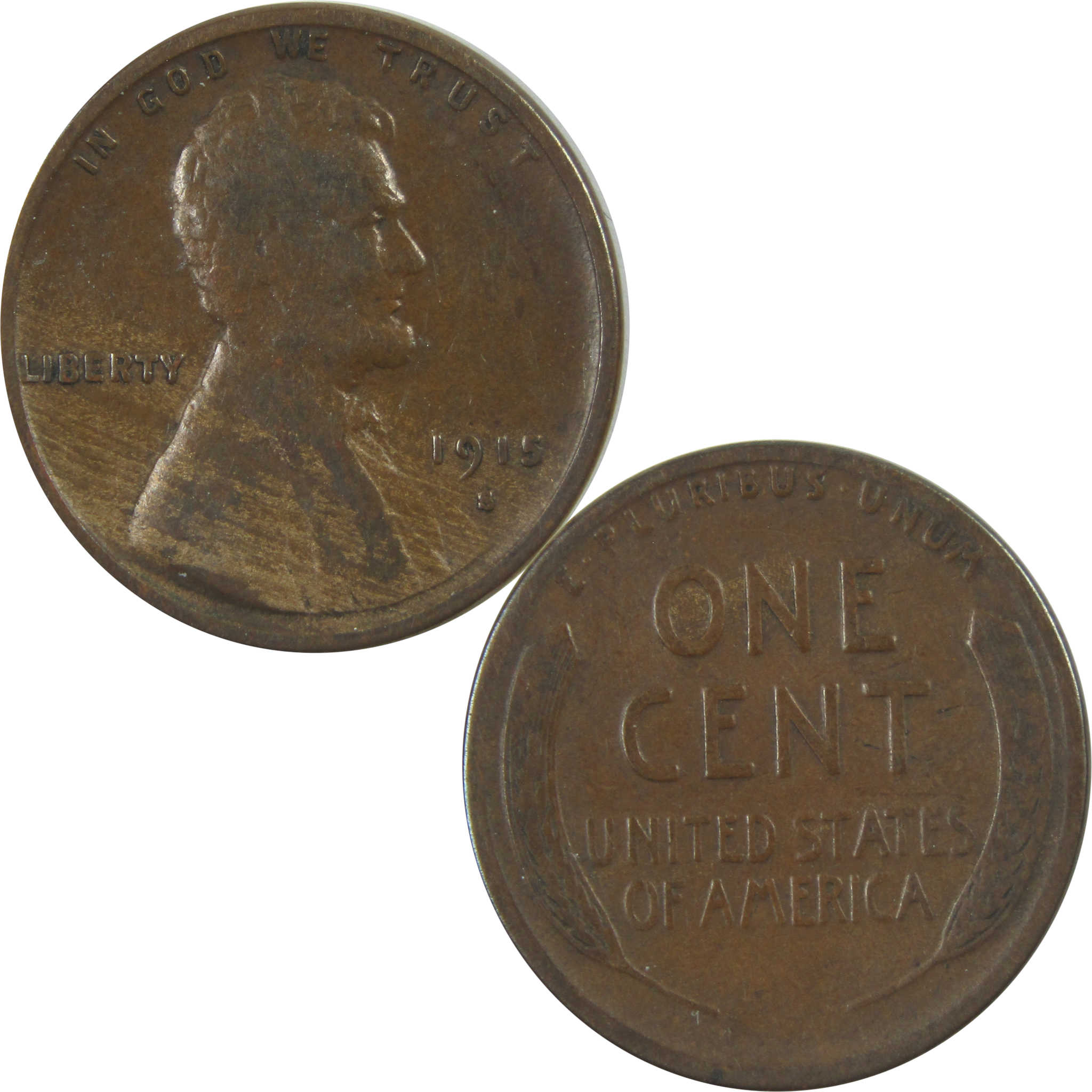 1915 S Lincoln Wheat Cent VG Very Good Penny 1c Coin SKU:I15457