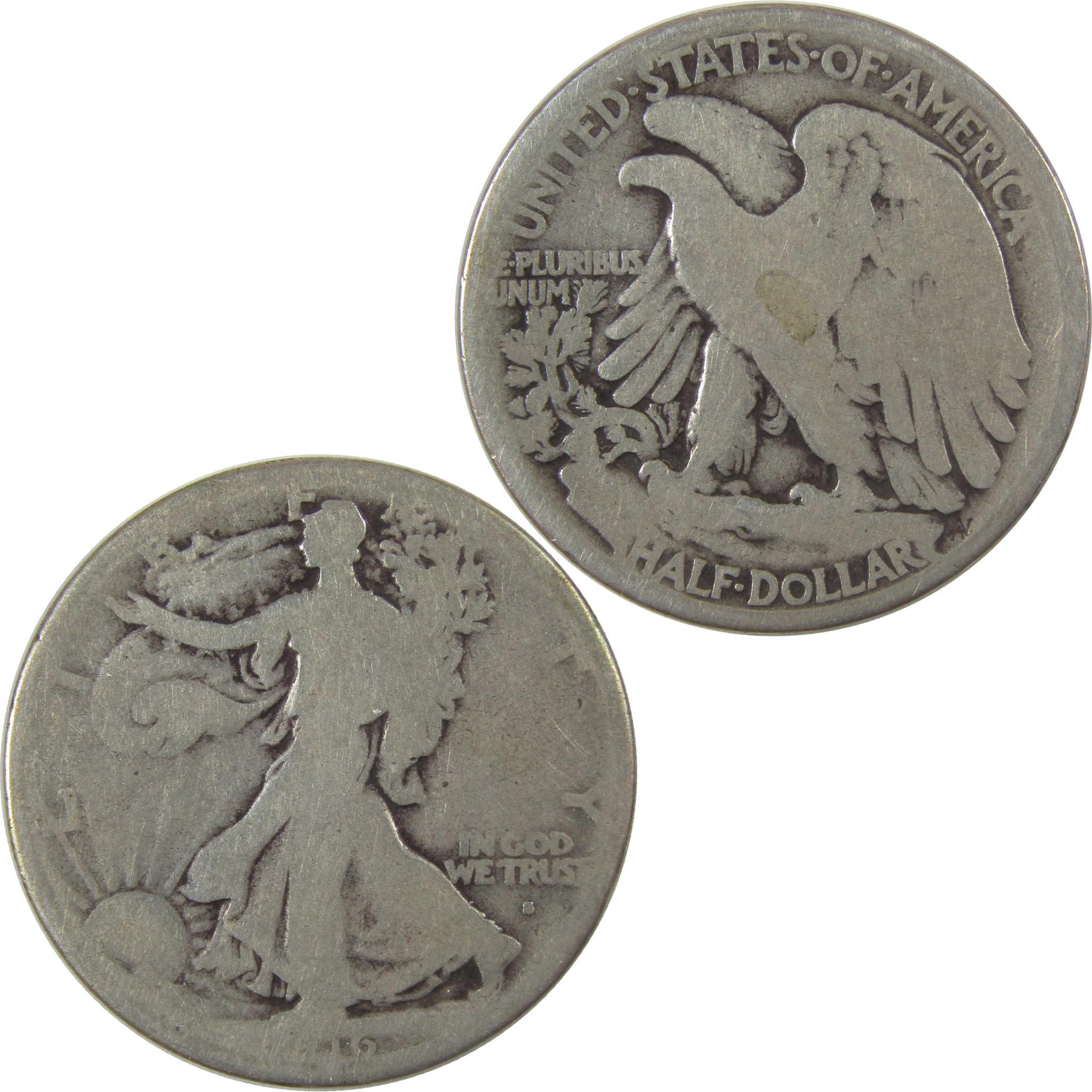 1916 S Liberty Walking Silver Half Dollar AG About Good 1c SKU:I25301