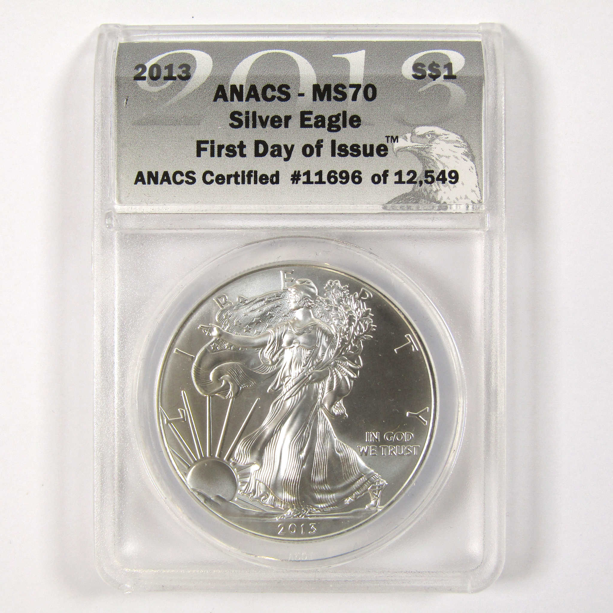 2013 American Silver Eagle MS 70 ANACS $1 Coin First Day SKU:CPC3486