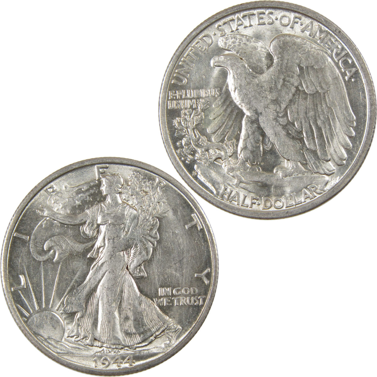 1944 S Liberty Walking Silver 50c Borderline Uncirculated SKU:I28667