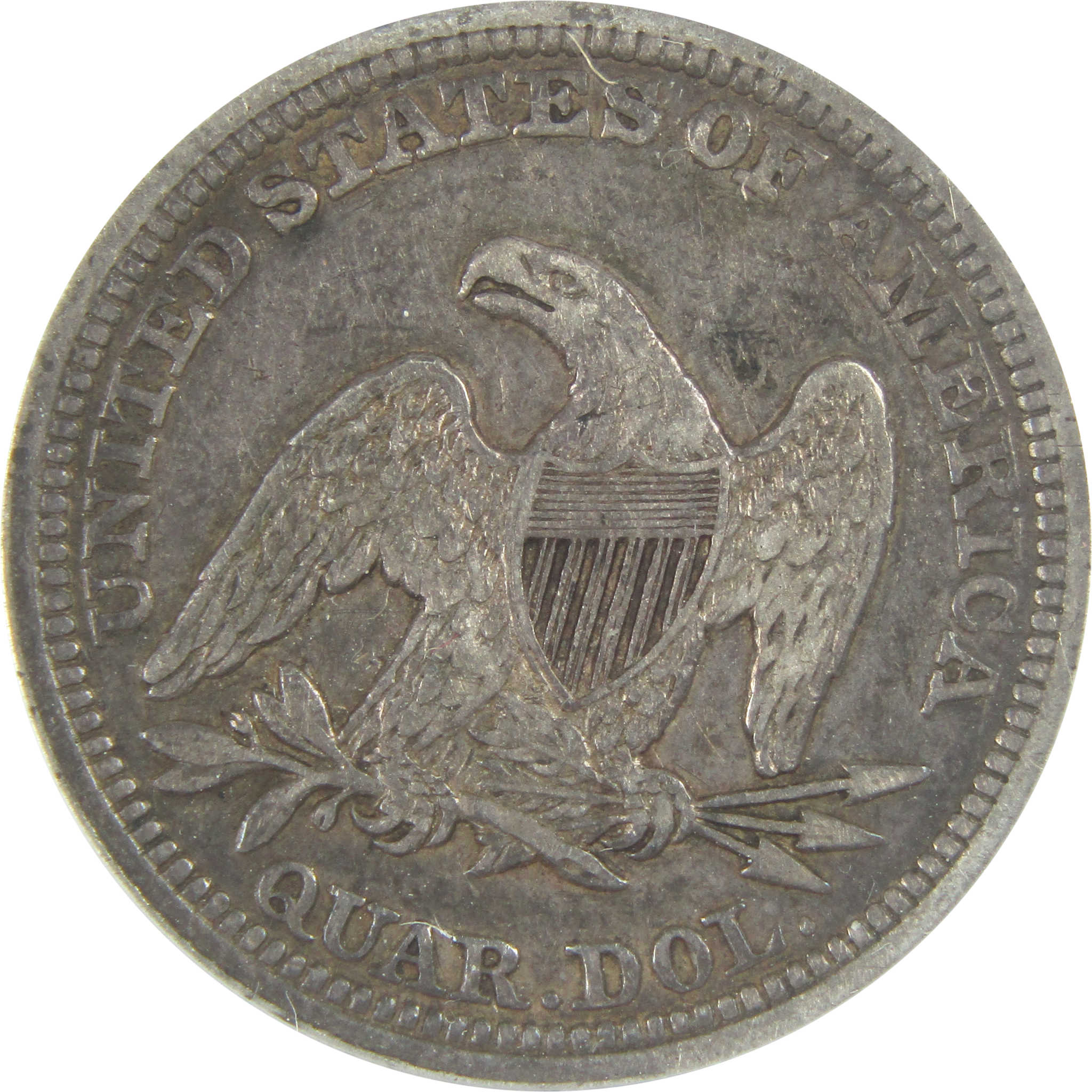 1857 Seated Liberty Quarter VF 30 ANACS Silver 25c Coin SKU:I16313