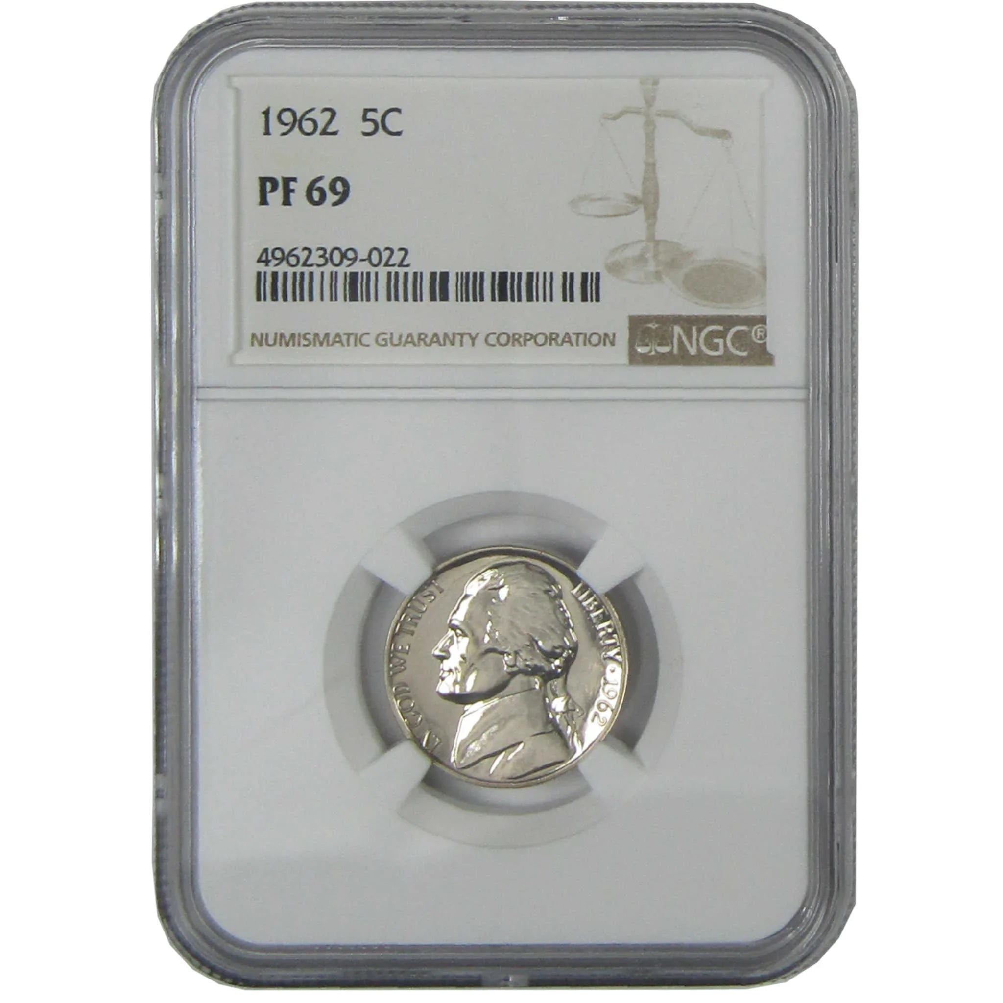 1962 Jefferson Nickel PF 69 NGC Proof 5c Coin Collectible SKU:CP364