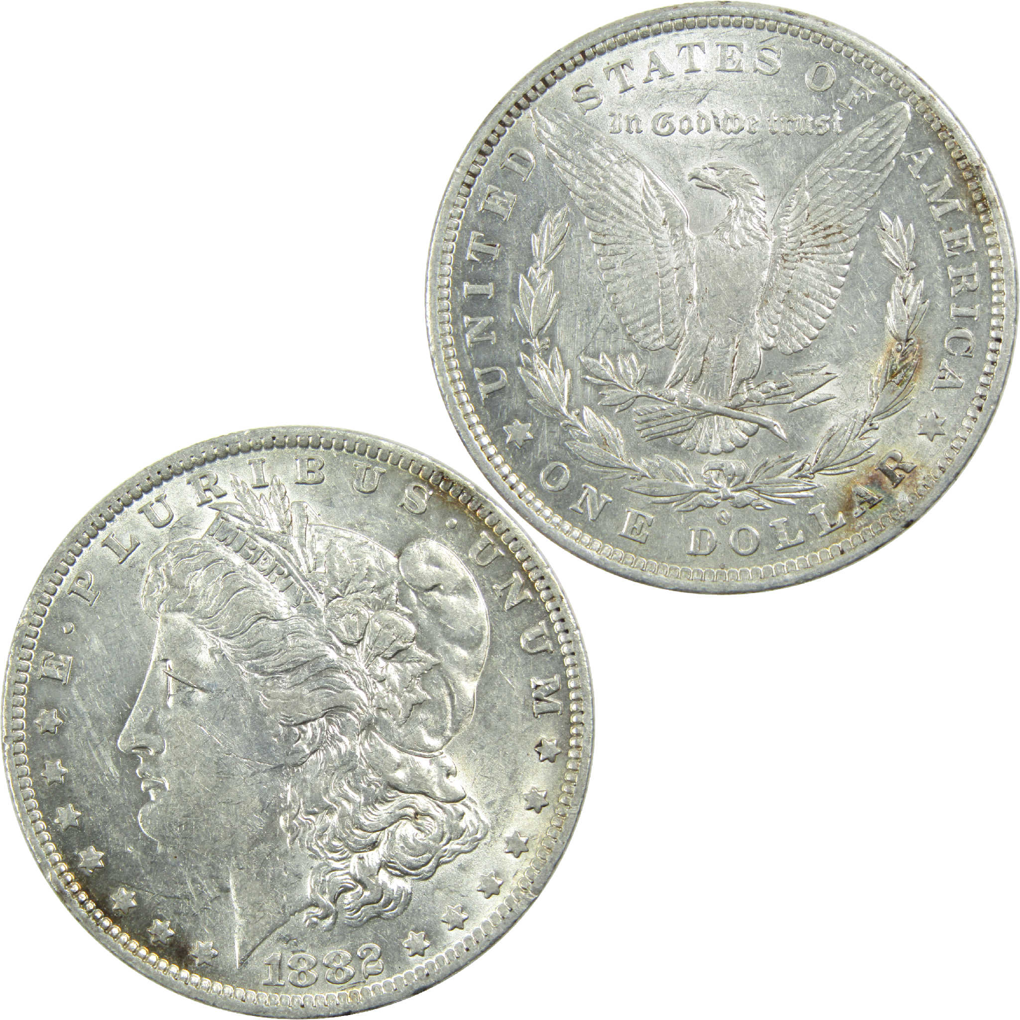 1882 O/S Morgan Dollar AU About Uncirculated Silver $1 Coin SKU:I13591 - Morgan coin - Morgan silver dollar - Morgan silver dollar for sale - Profile Coins &amp; Collectibles