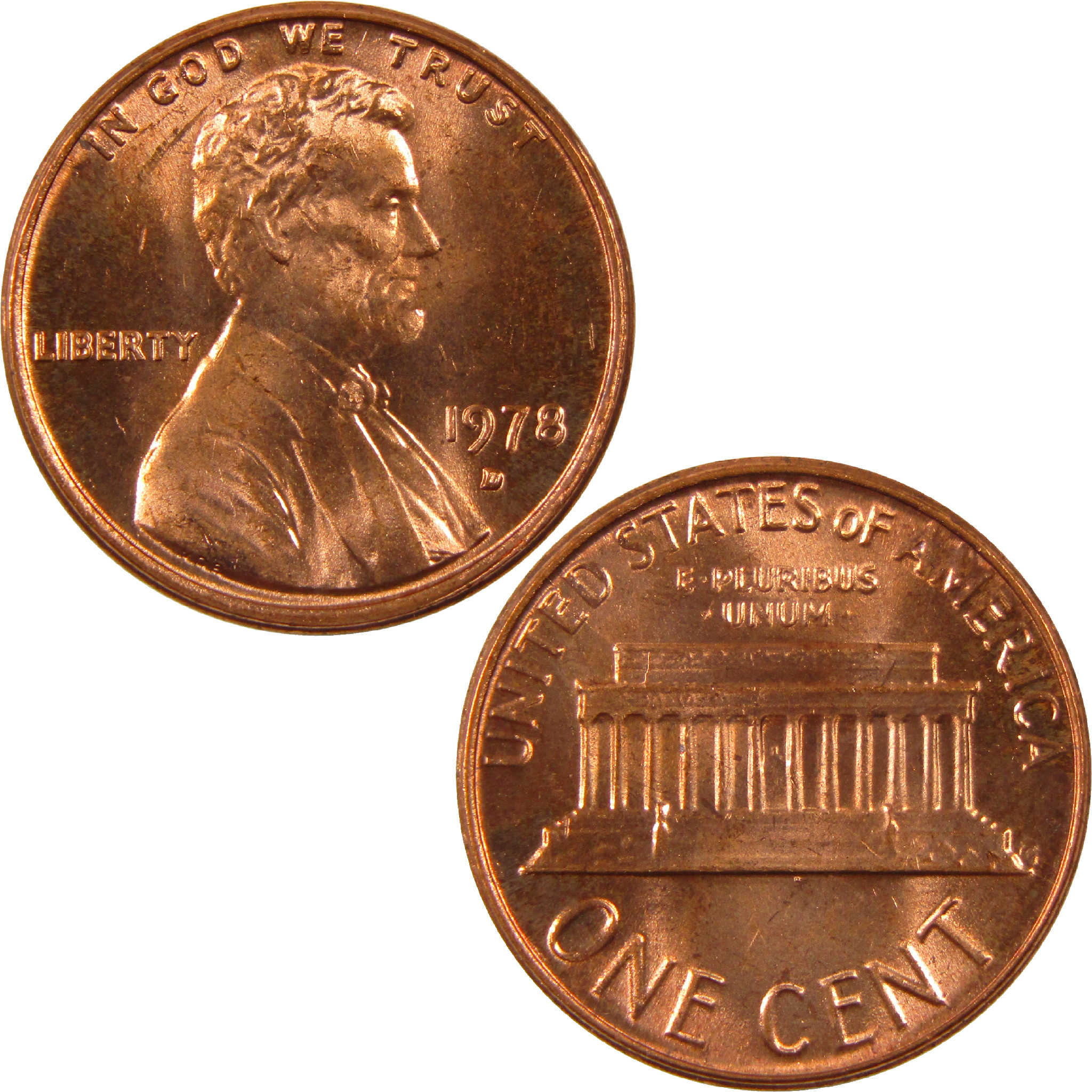 1978 D Lincoln Memorial Cent BU Uncirculated Penny 1c Coin