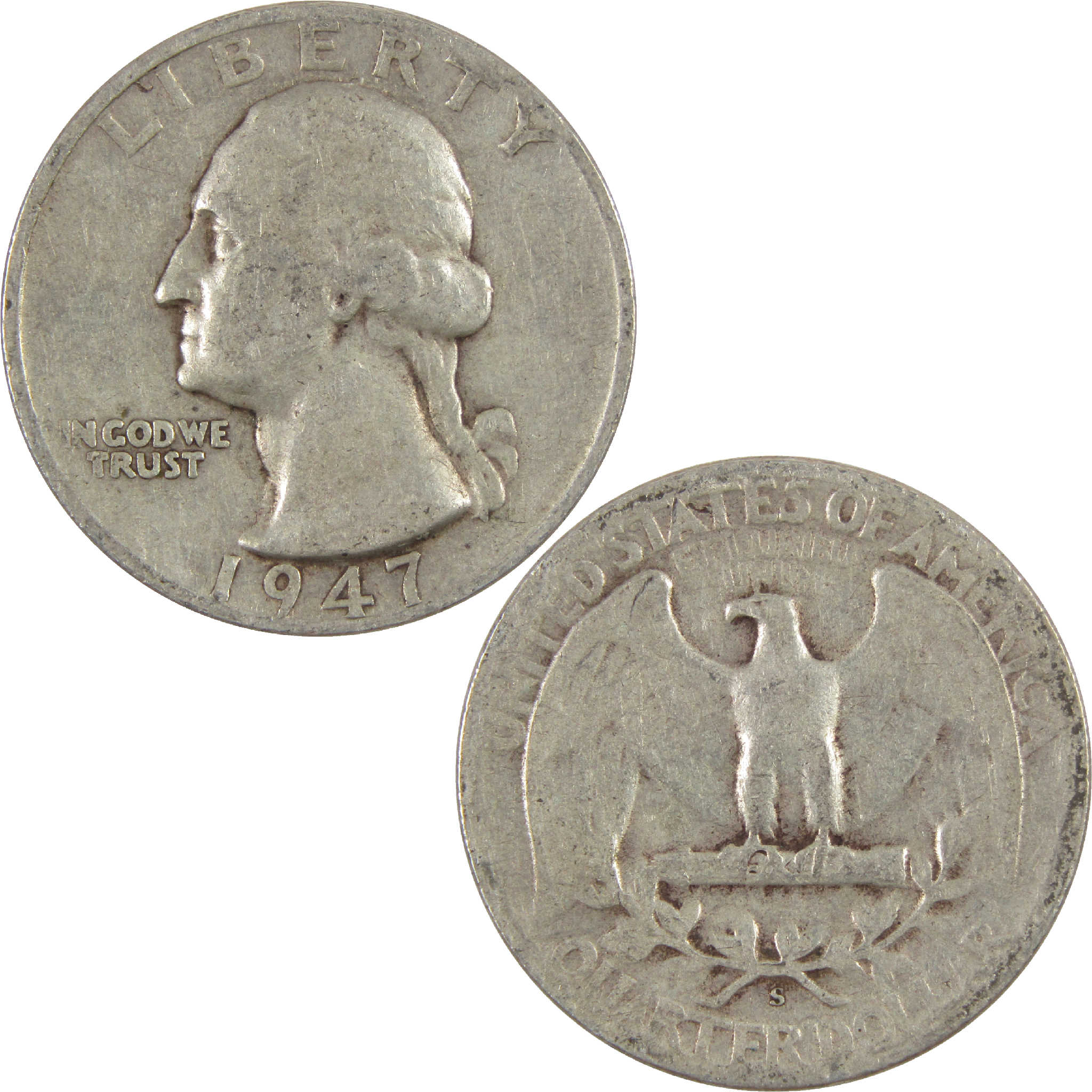 1947 S Washington Quarter G Good Silver 25c Coin