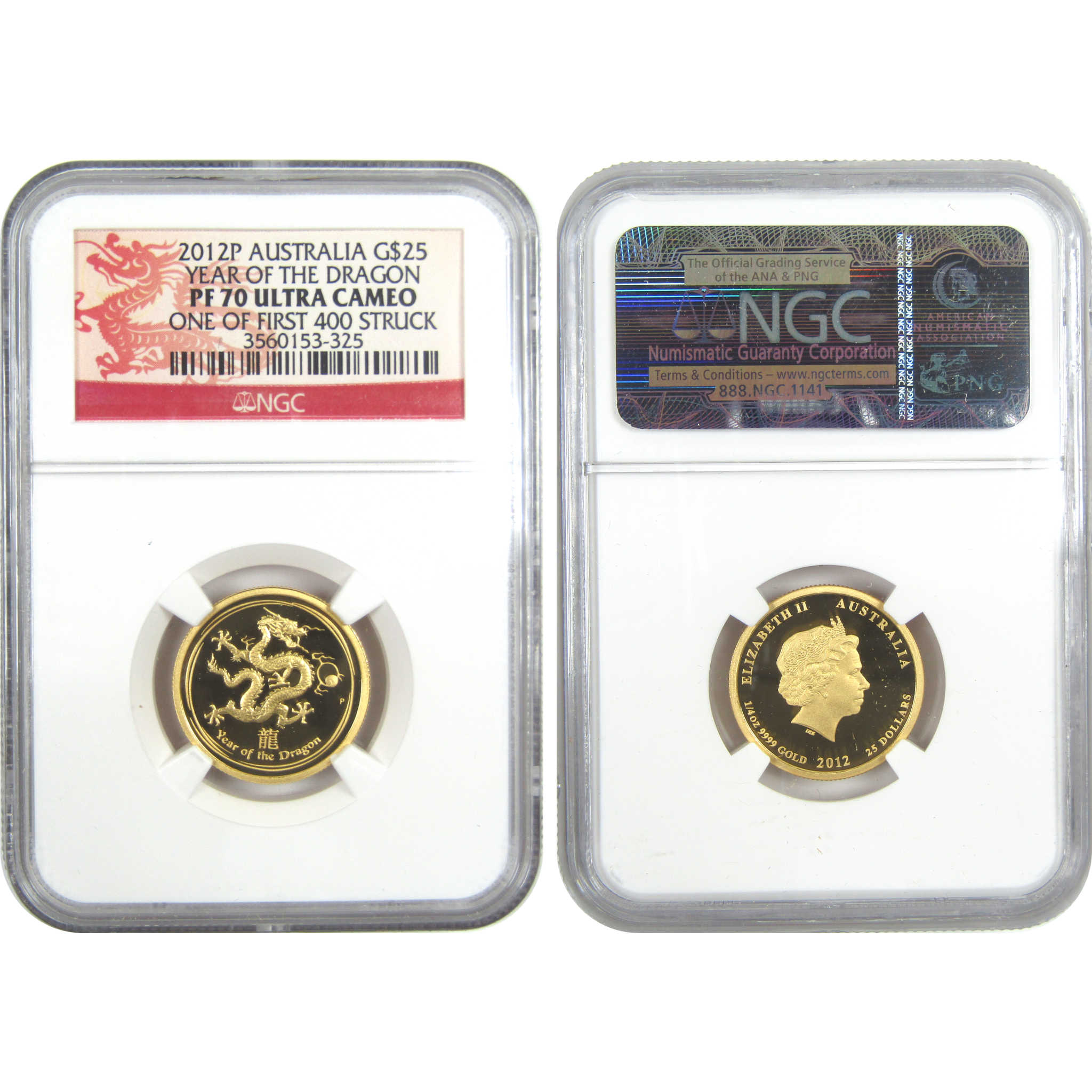 2012 Year of Dragon 2 Piece Set PF 70 NGC Gold Bullion SKU:CPC8157