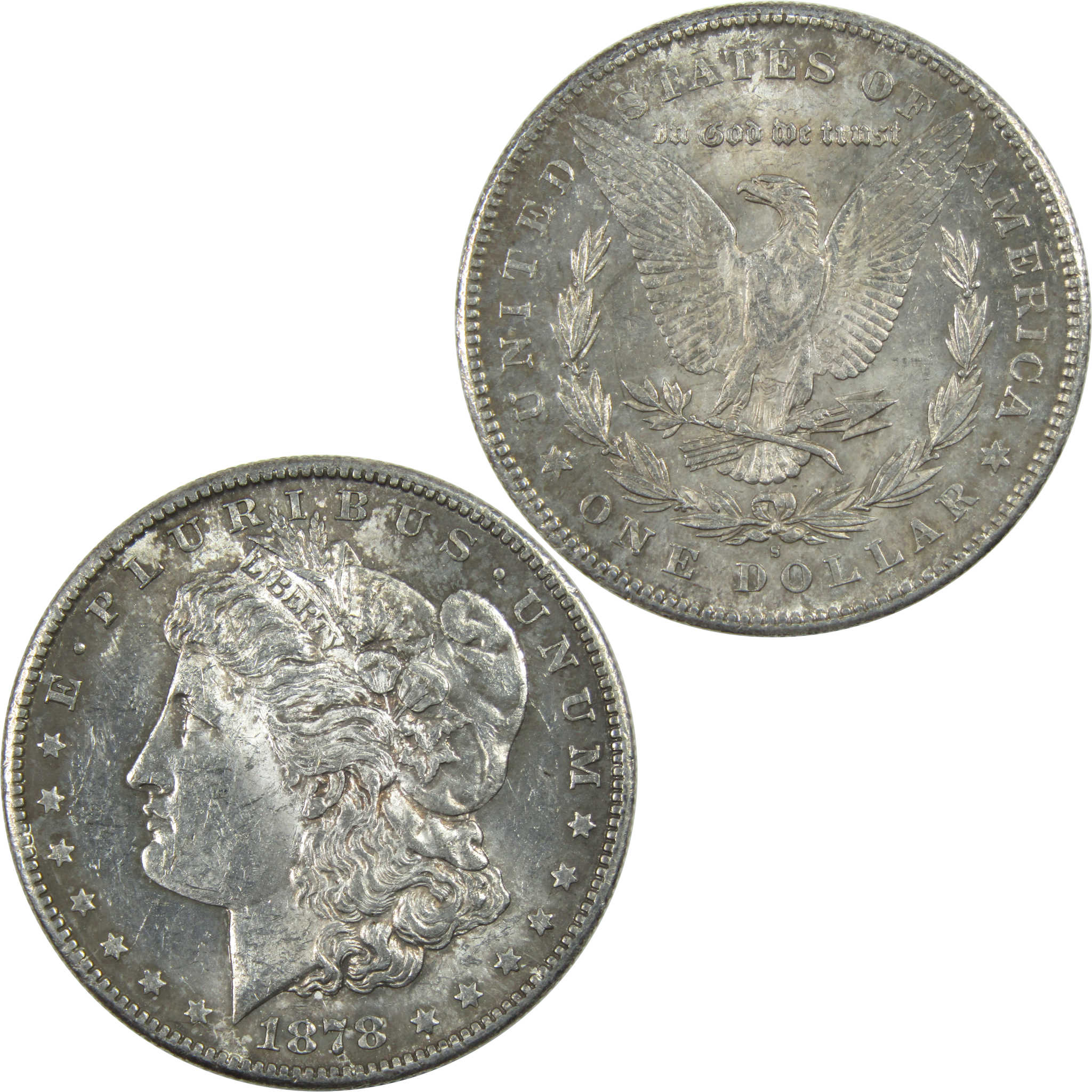 1878 S Morgan Dollar AU About Uncirculated Silver $1 Coin SKU:I11682 - Morgan coin - Morgan silver dollar - Morgan silver dollar for sale - Profile Coins &amp; Collectibles