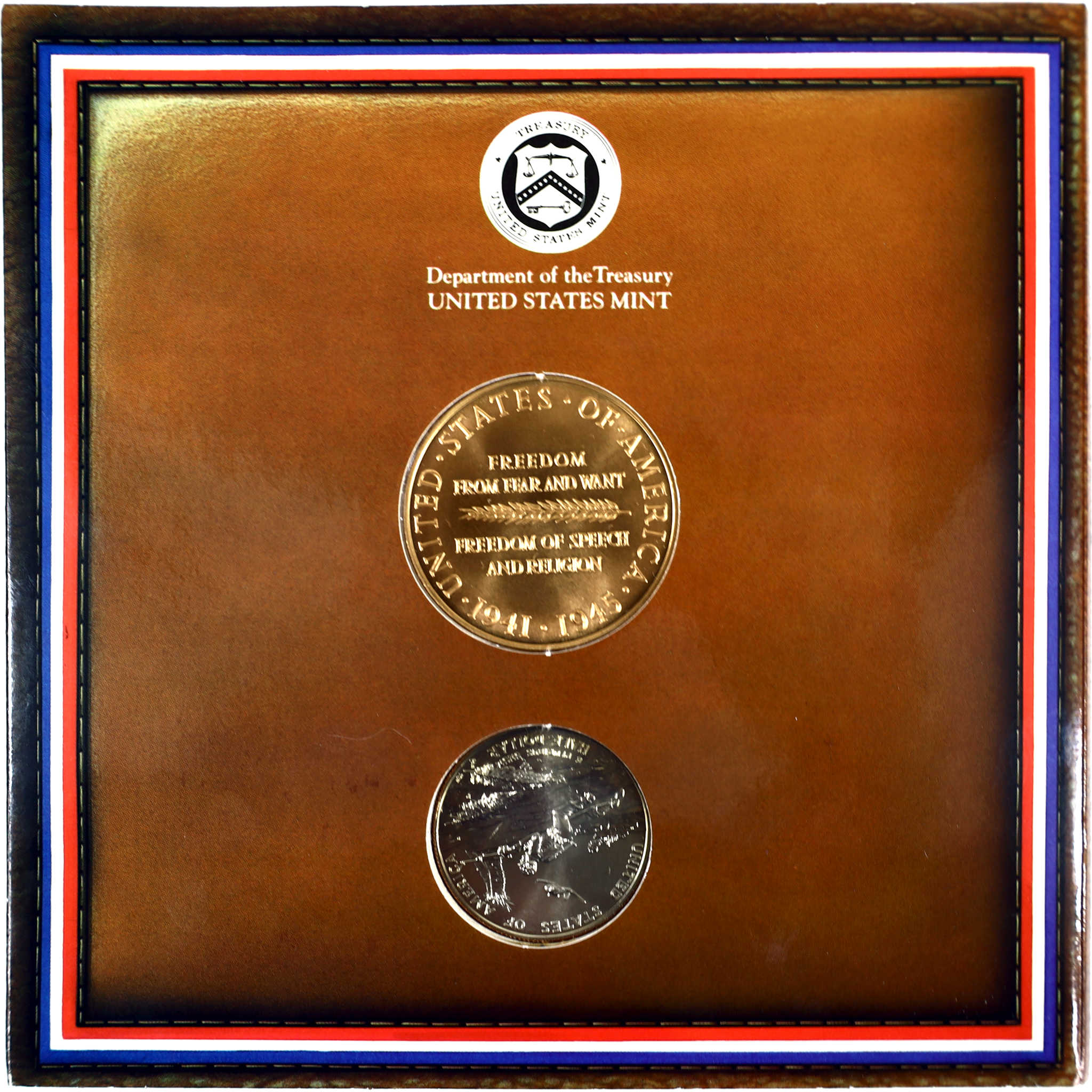 World War II Commemorative Coin Victory Medal Set OGP COA SKU:CPC4834