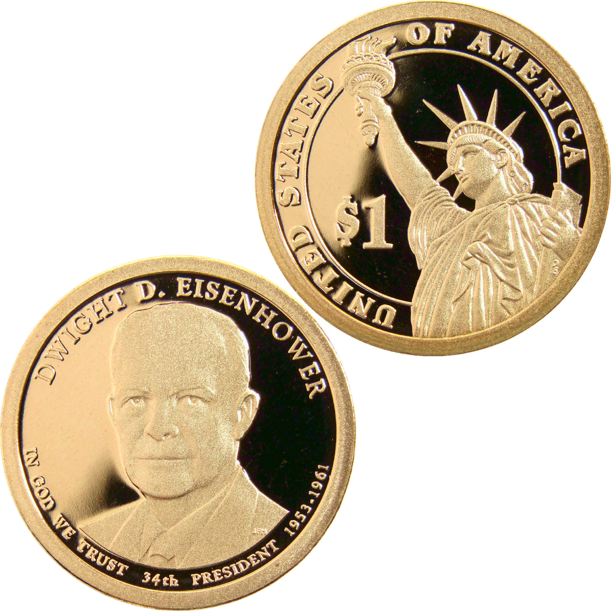 2015 S Dwight D Eisenhower Presidential Dollar Choice Proof $1 Coin