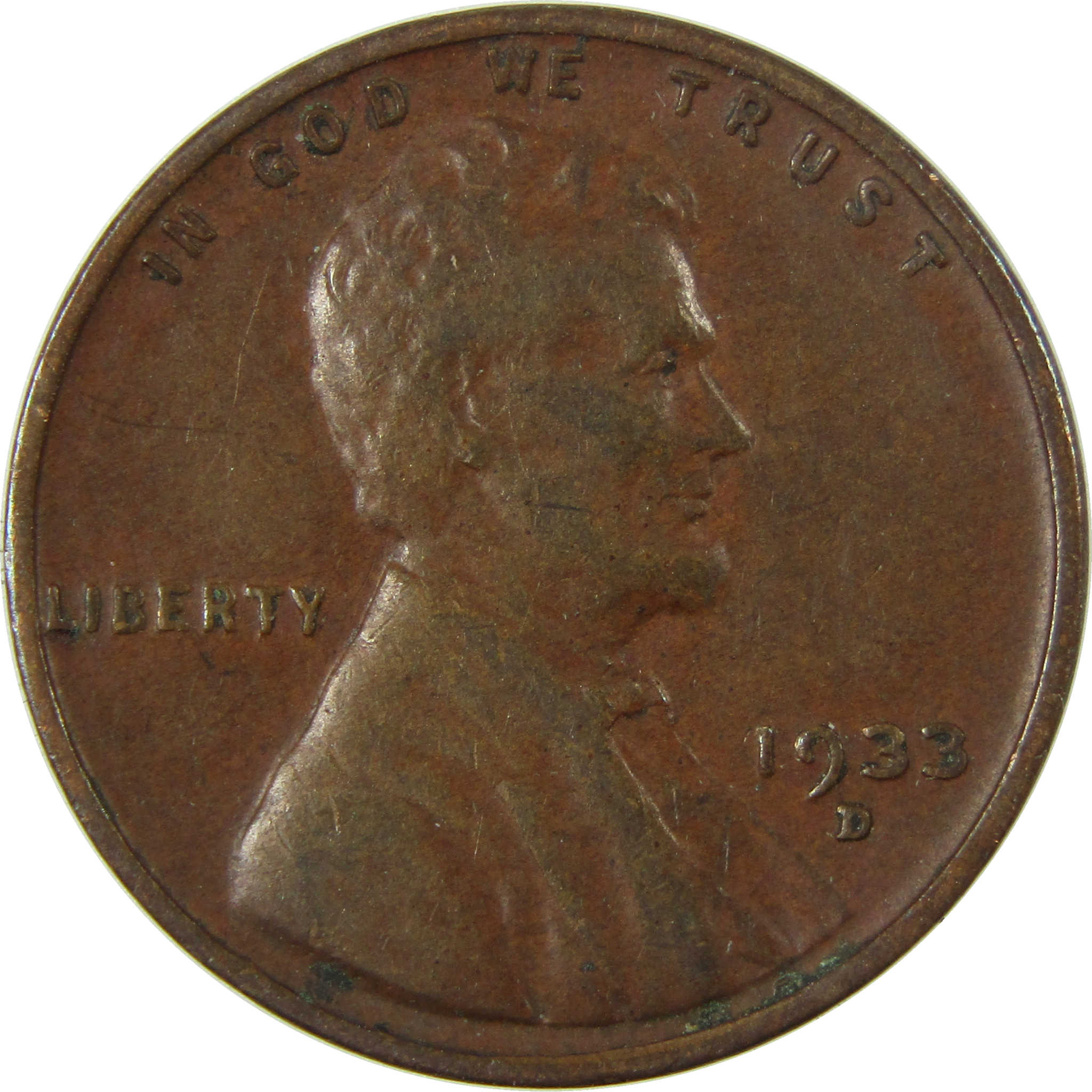 1933 D Lincoln Wheat Cent VF Very Fine Details Penny SKU:I26851