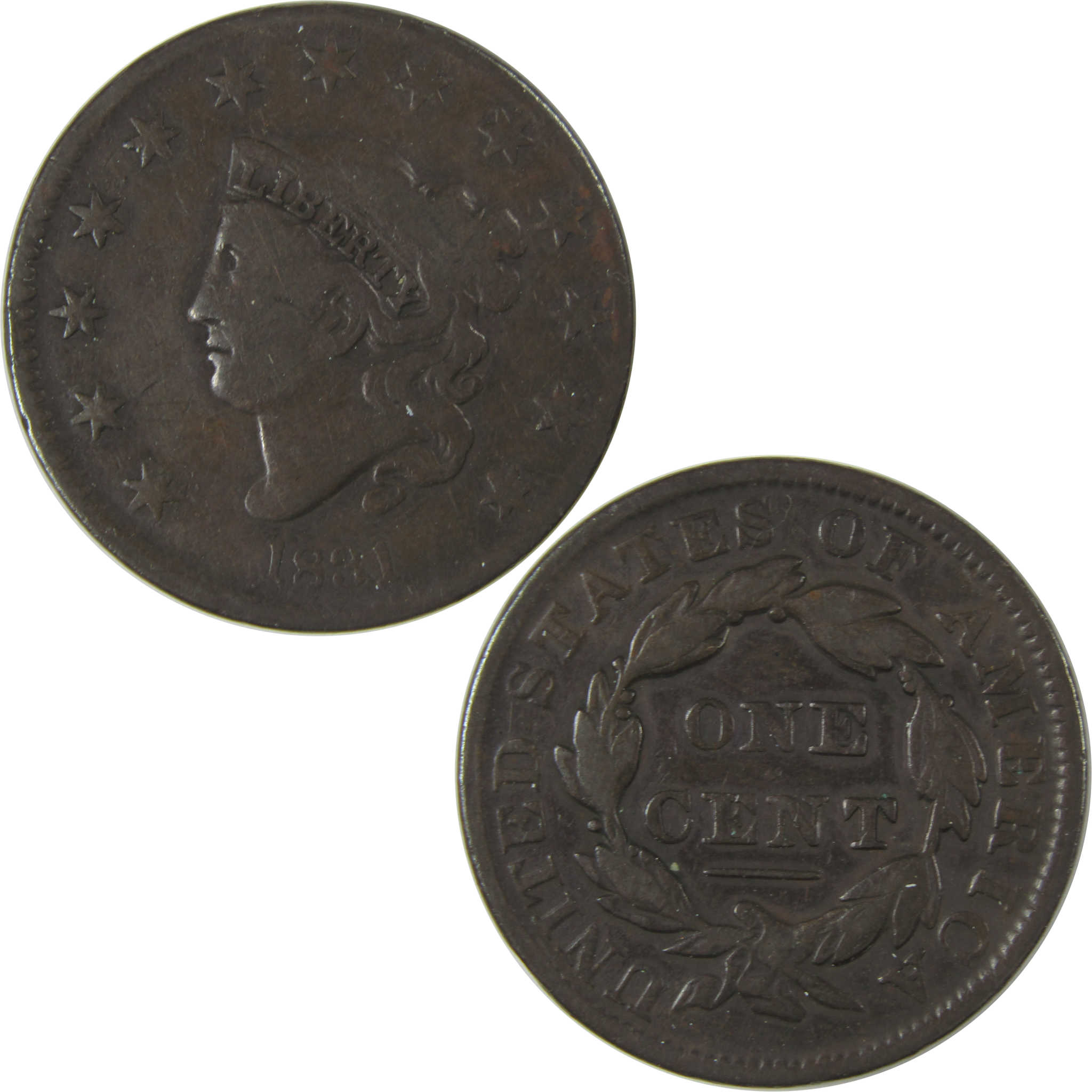 1831 Medium Letters Coronet Head Large Cent VG Very Good SKU:I22697