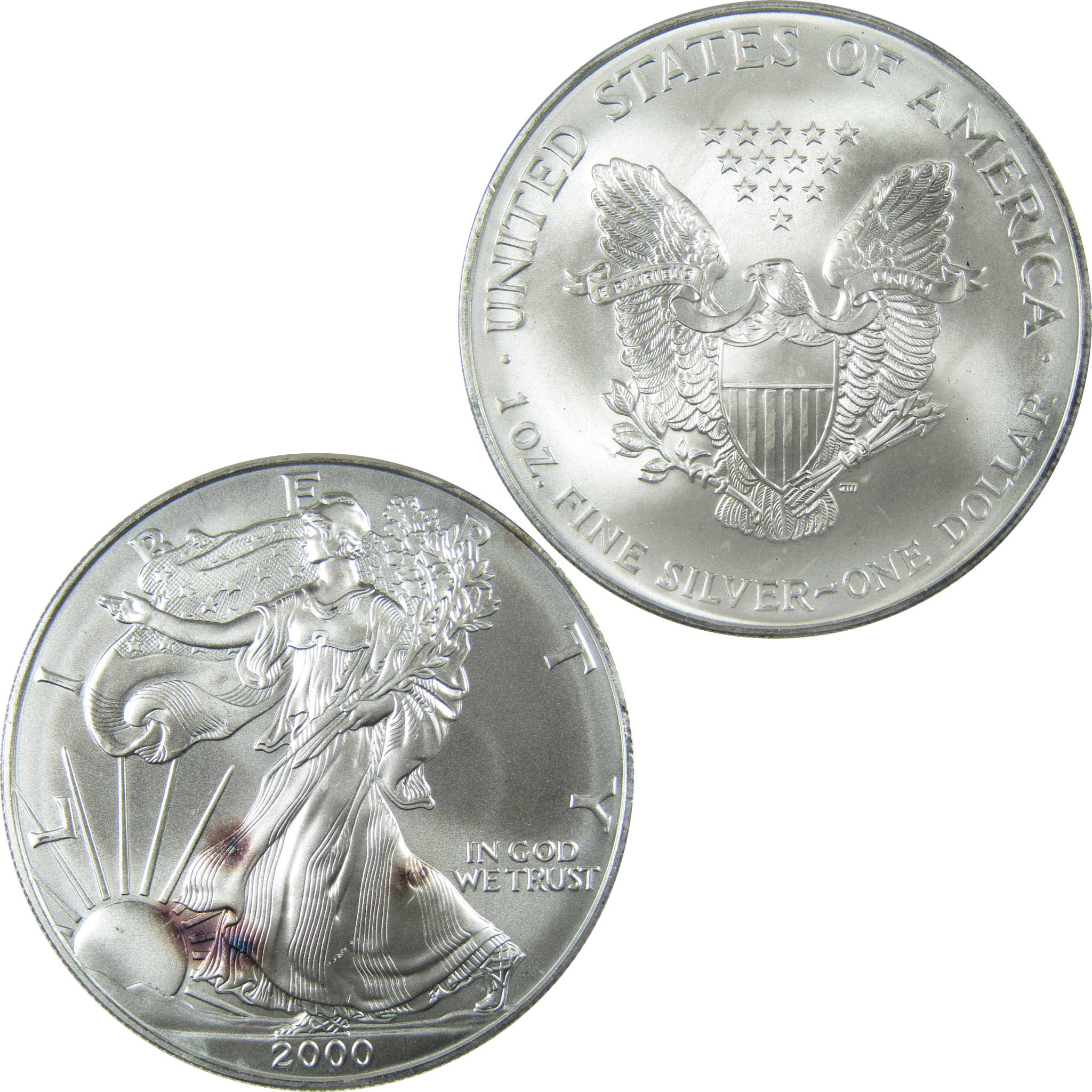 2000 American Silver Eagle Uncirculated Mint State $1 Coin SKU:CP1516