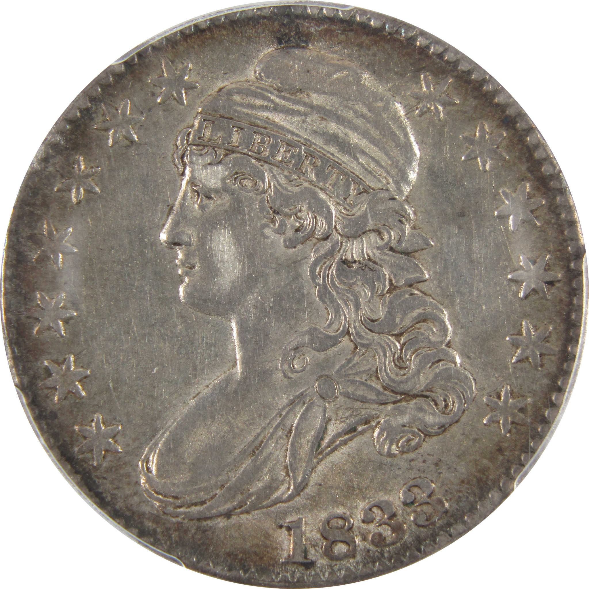 1833 Capped Bust Half Dollar AU 50 PCGS 89.24% Silver 50c SKU:I8746
