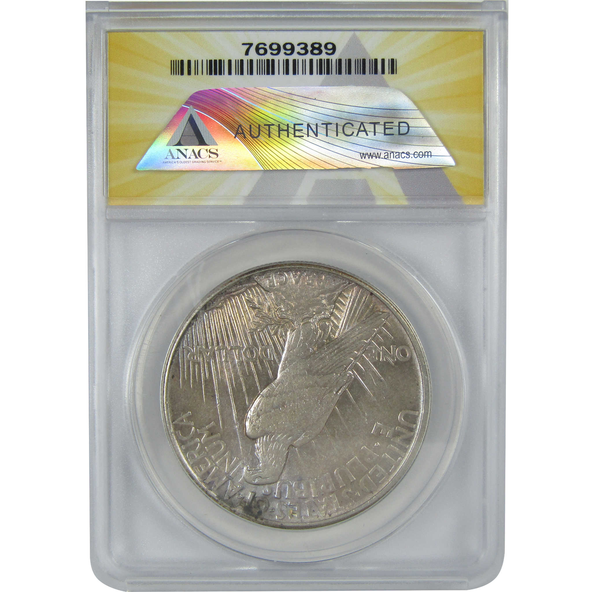 1921 High Relief Peace Dollar AU 55 ANACS Silver $1 Coin SKU:I16385