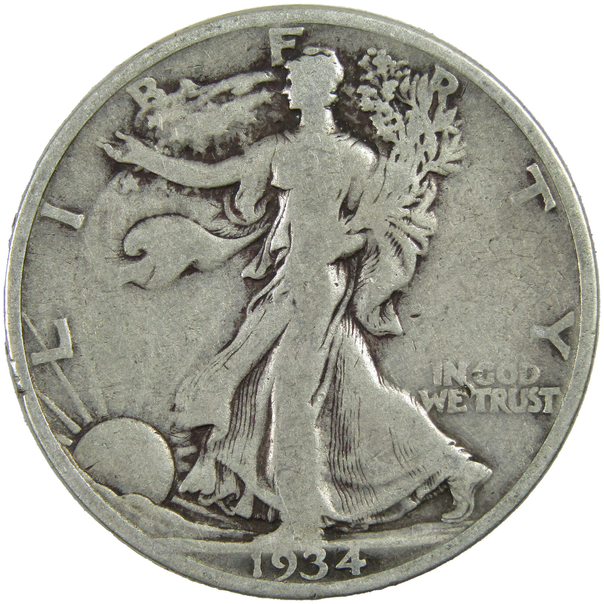 1934 S Liberty Walking Half Dollar AG About Good Silver SKU:I12896