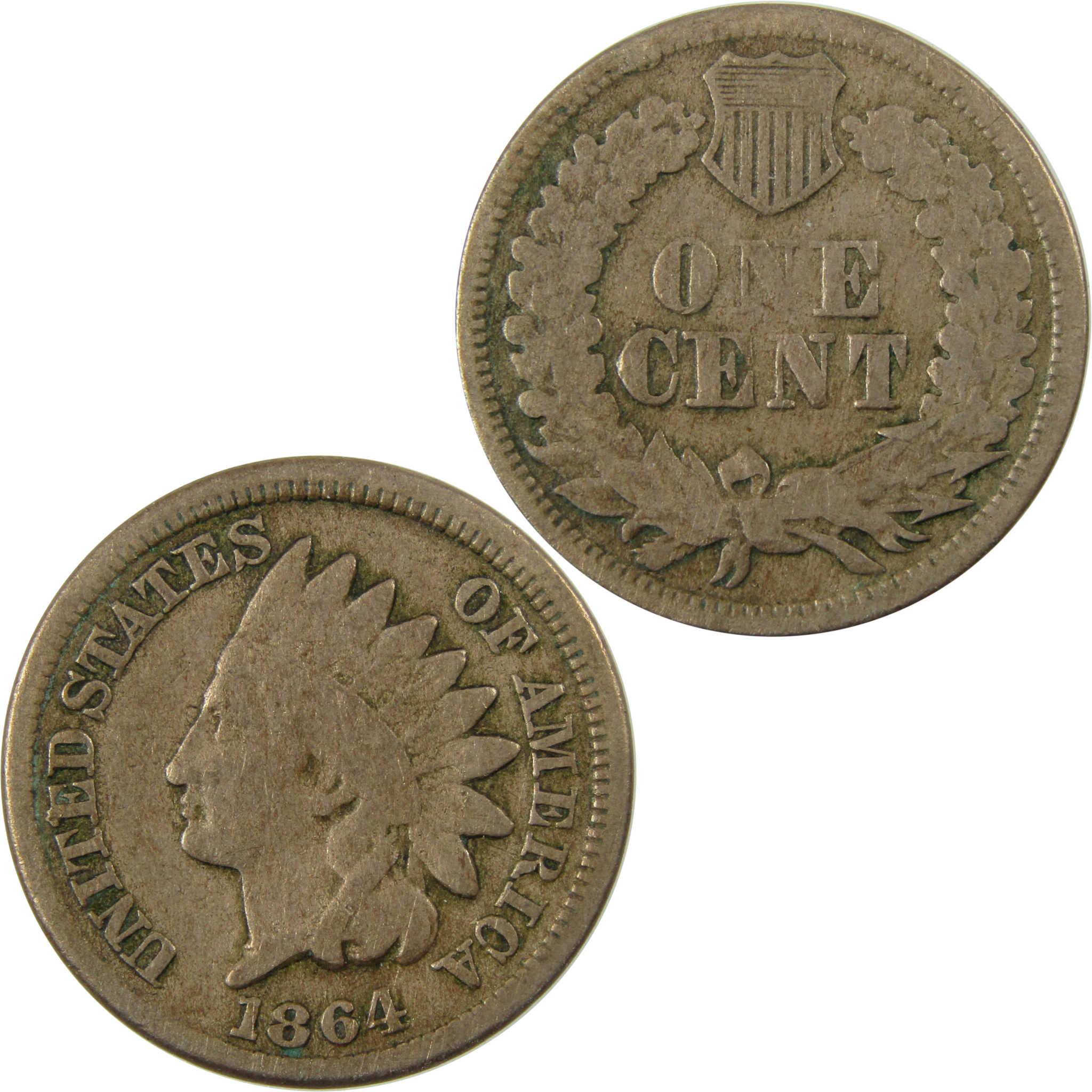 1864 Indian Head Copper-Nickel Cent VG Very Good Penny SKU:CP1267