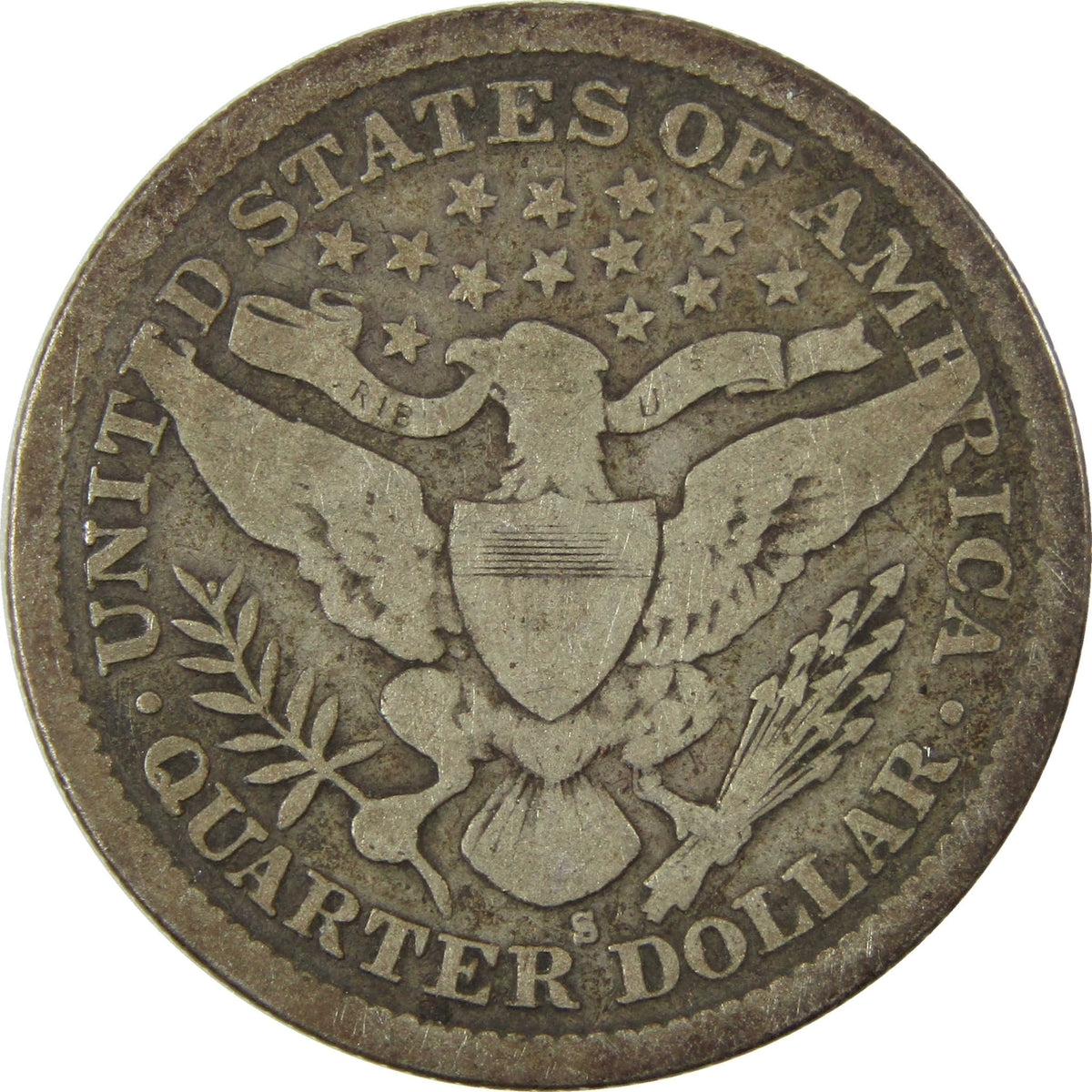 1893 S Barber Silver Quarter G Good 25c Coin Collectible SKU:I28542