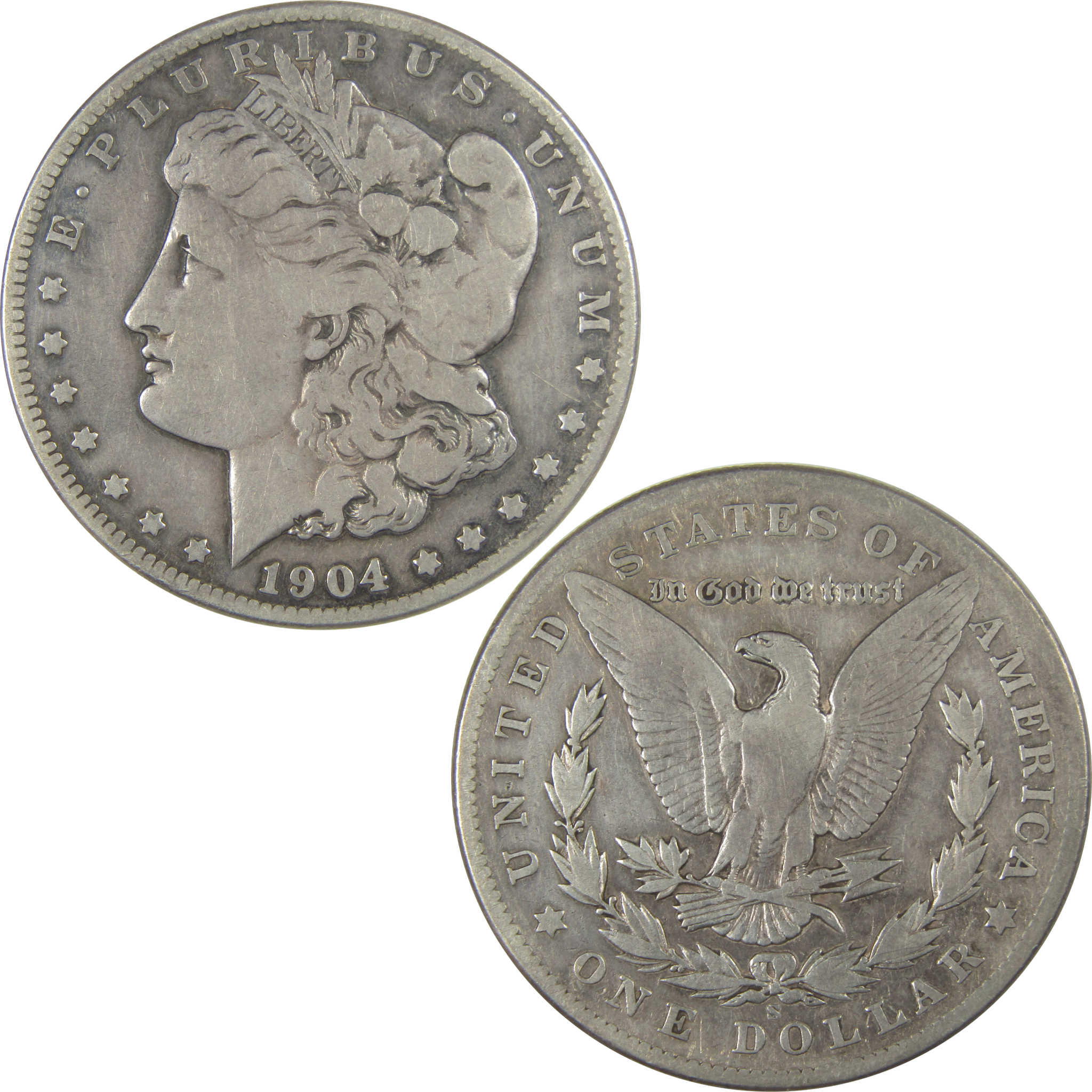 1904 S Morgan Dollar VG Very Good Details Silver $1 Coin SKU:CPC1044 - Morgan coin - Morgan silver dollar - Morgan silver dollar for sale - Profile Coins &amp; Collectibles